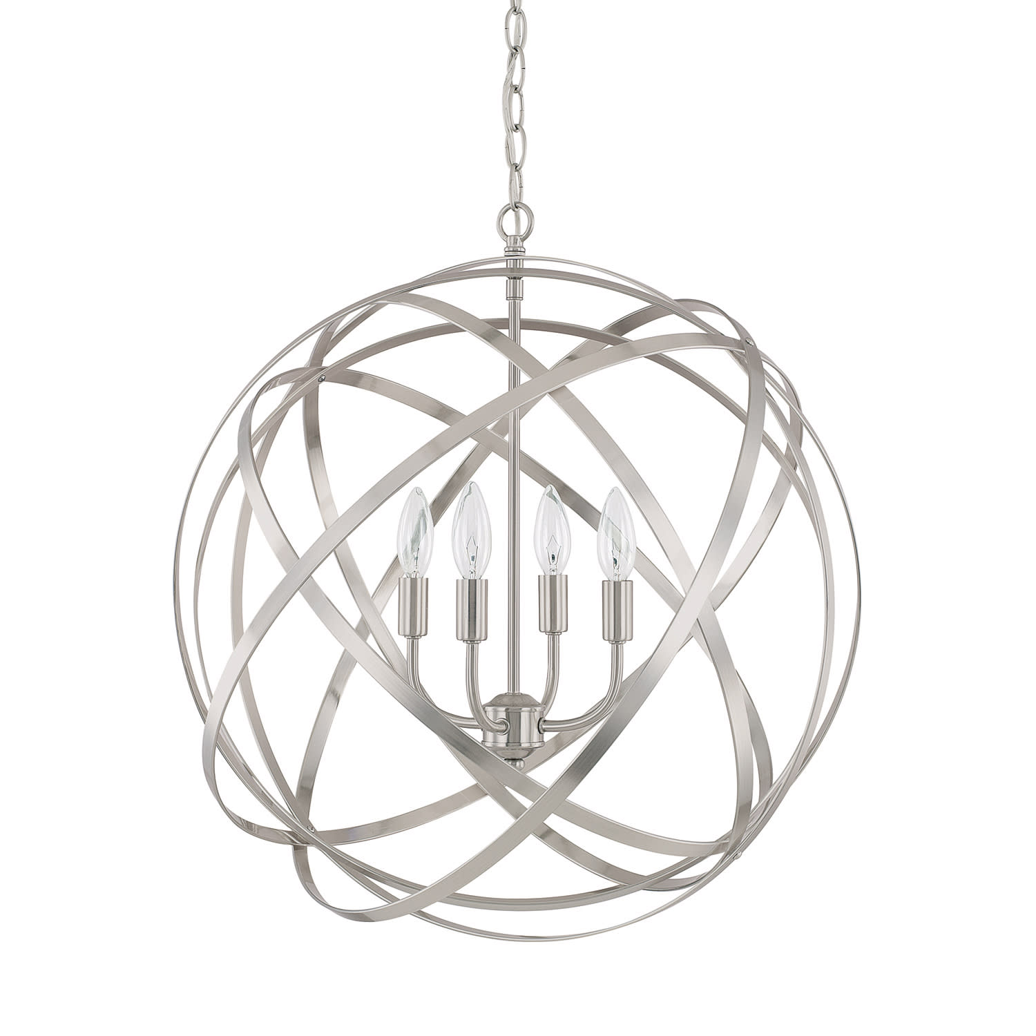 Photos - Chandelier / Lamp Axis Capital Lighting 4234  4 Light 23" Wide Cage Pendant Brushed Nickel Indoor Lighting Pendants 4234BN 