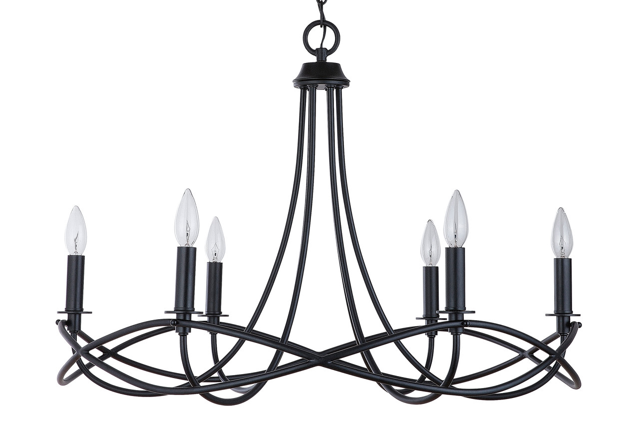 Photos - Chandelier / Lamp Sonnet Technologies Capital Lighting 431661 Sonnet 6 Light 30" Wide Taper Candle Chandelier Matte Black Indoor Lighting Chandeliers 431661MB 