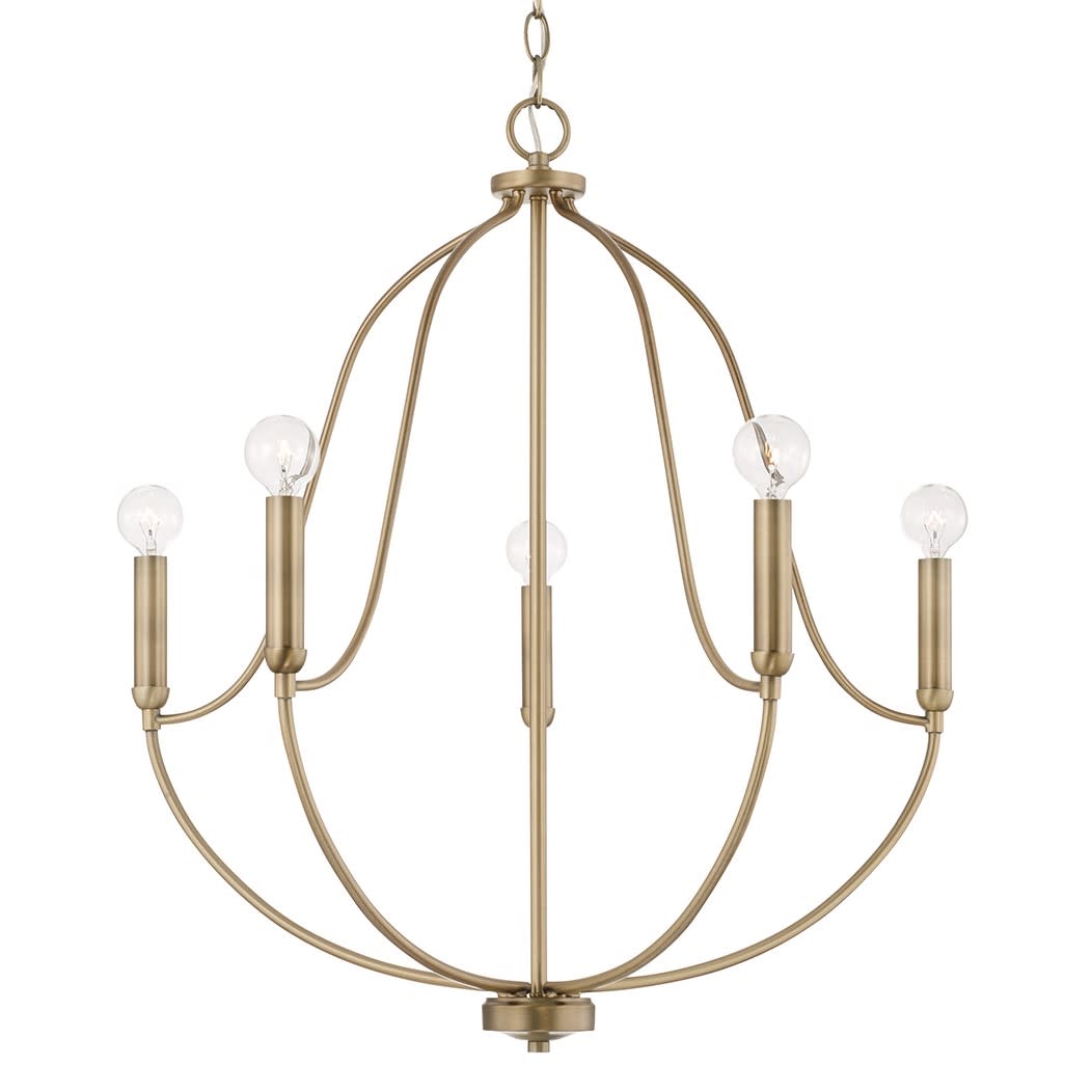 Photos - Chandelier / Lamp Madison Capital Lighting 447051  5 Light 25" Wide Abstract Chandelier Aged Brass Indoor Lighting Chandeliers 447051AD 
