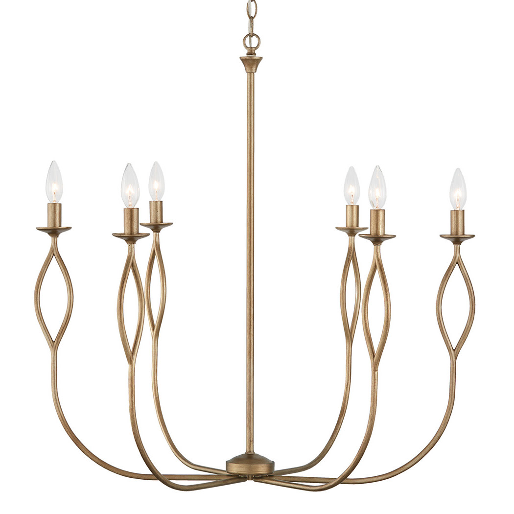 Photos - Chandelier / Lamp Wide Capital Lighting 452562 Cohen 6 Light 31"  Taper Candle Style Chandelier Mystic Luster Indoor Lighting Chandeliers 45256 