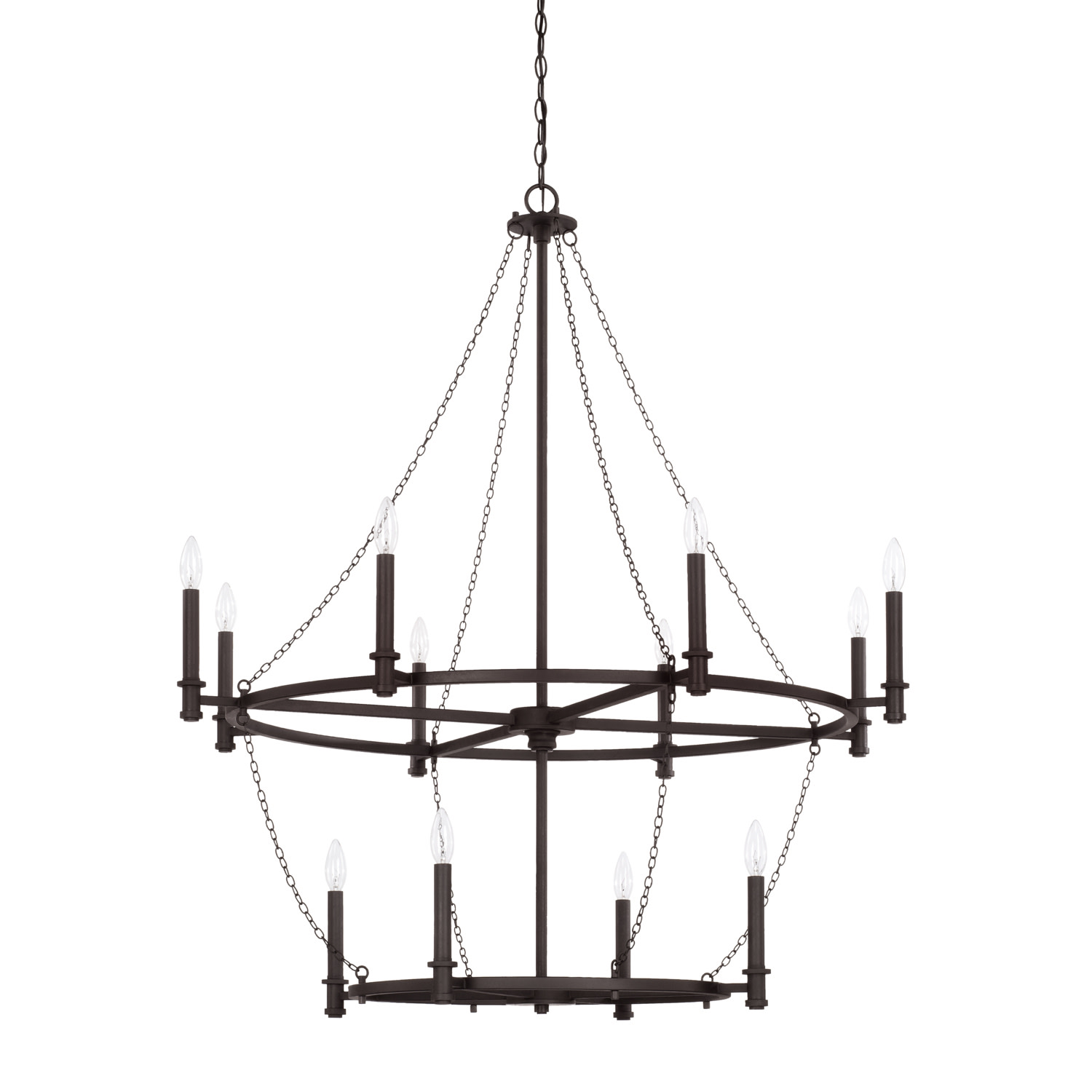Photos - Chandelier / Lamp Lancaster Capital Lighting 528701  12 Light 41" Wide Chandelier Black Iron Indoor Lighting Chandeliers 528701BI 