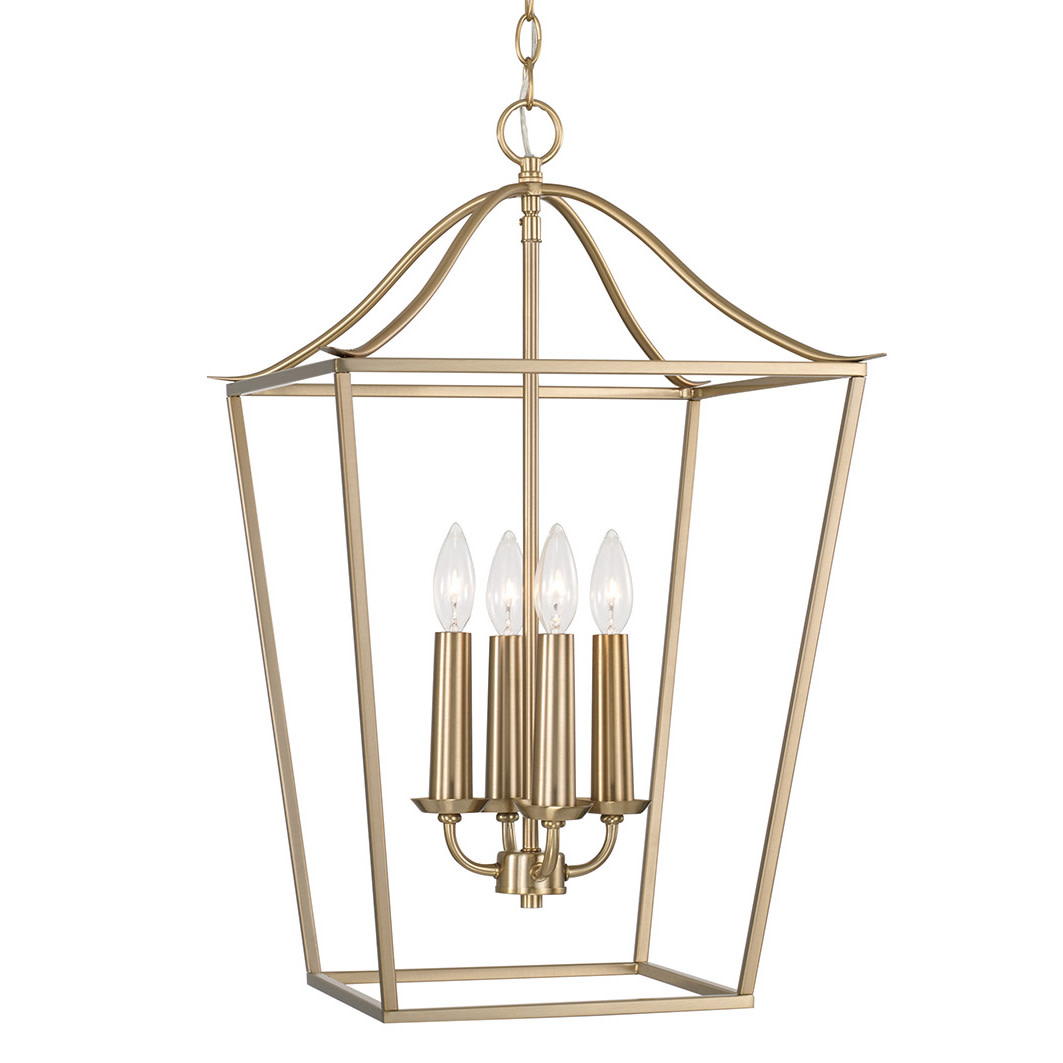 Photos - Chandelier / Lamp Wide Capital Lighting 550641 Grady 4 Light 16"  Taper Candle Pendant Matte Brass Indoor Lighting Pendants 550641MA 