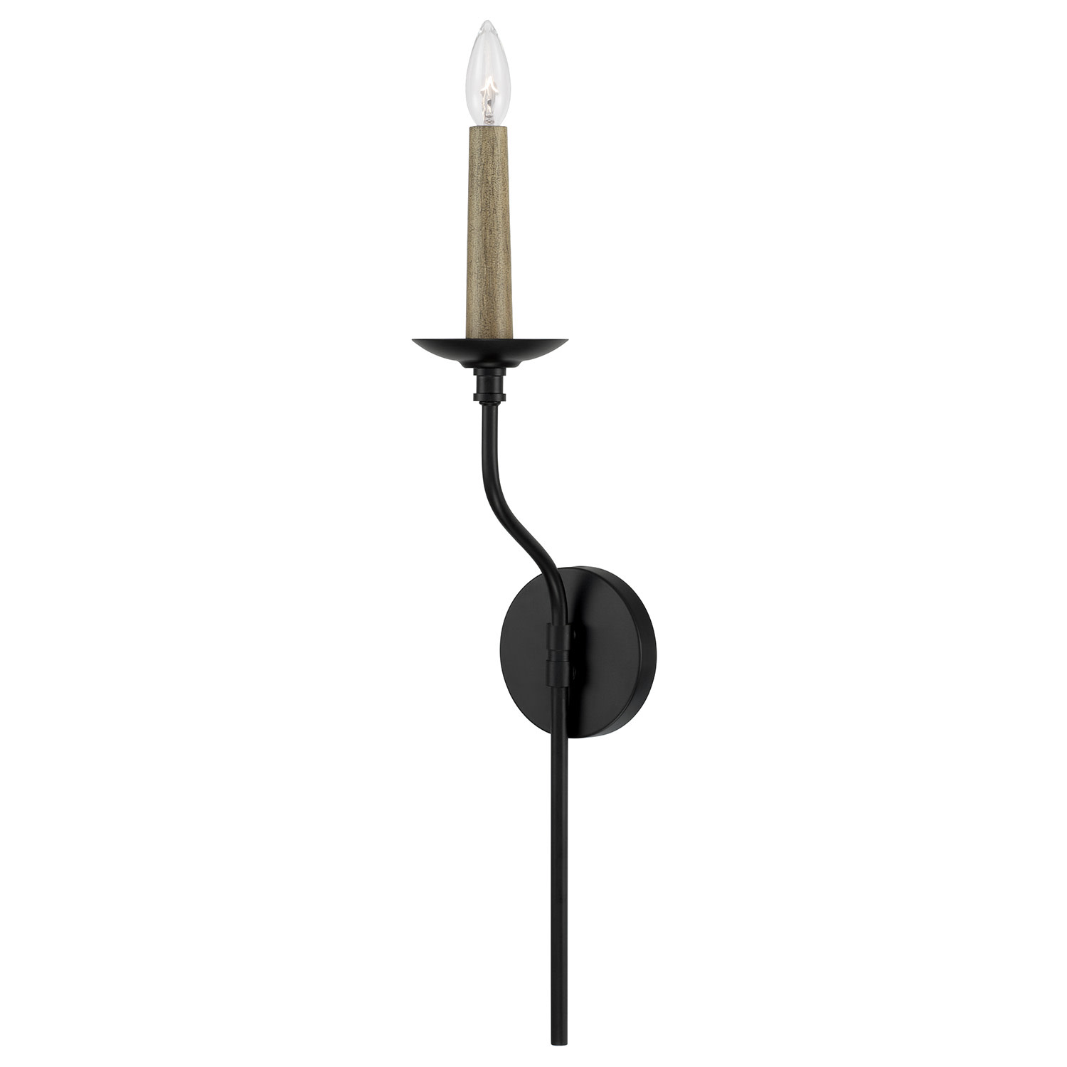 Photos - Chandelier / Lamp Capital Lighting 651511 Wilder 26" Tall Wall Sconce Matte Black Indoor Lighting Wall Sconces 651511MB