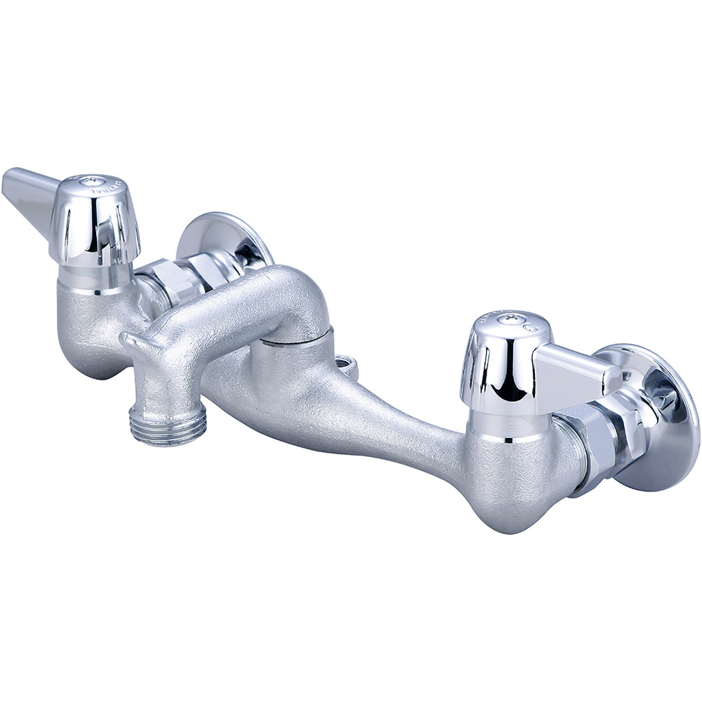 Photos - Tap Central Brass 0051-URC Double Handle Wall Mounted Service Sink Faucet with Lever Handles and 1/2-14 NPS Female Thread Rough 