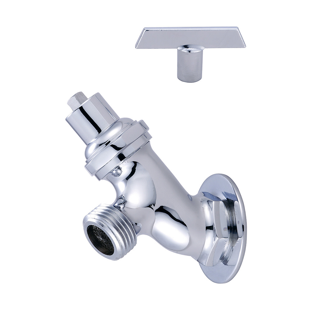 Photos - Tap Central Brass 0576-1/2CP Wall Mounted Lawn Faucet with Key Handle Polished Chrome Faucet Sill Single Handle