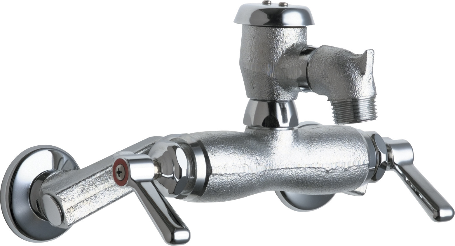 Photos - Tap Chicago Faucets 305-VBR Wall Mounted Service Sink Faucet with Atmospheric Vacuum Breaker Rigid Spout with Pail Hook and Meta 