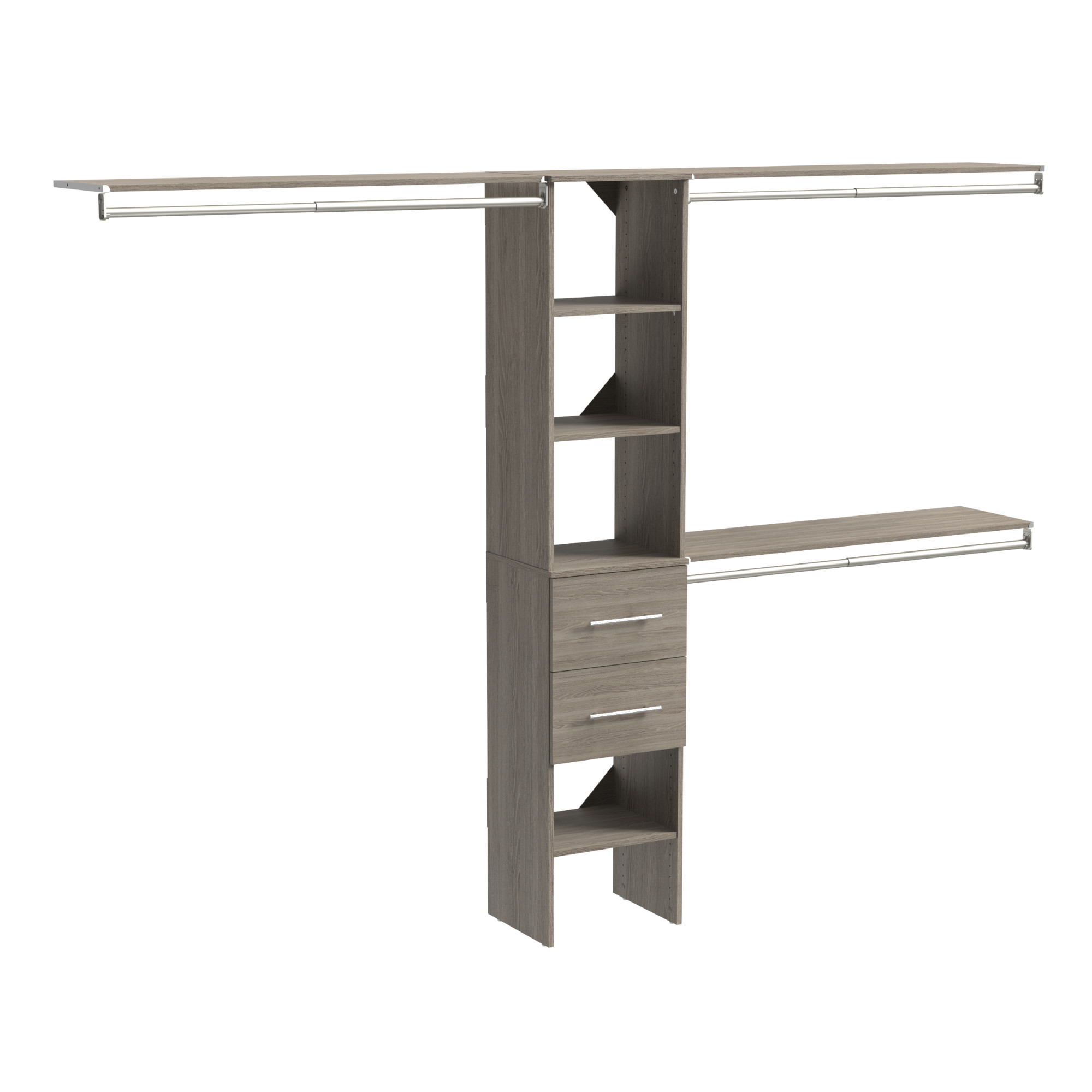 ClosetMaid SS16-COS2DR-M SuiteSymphony 6 to 9 Foot Wide Closet Organizer Tower System with 2 Modern Style Drawers Graphite Grey Storage and