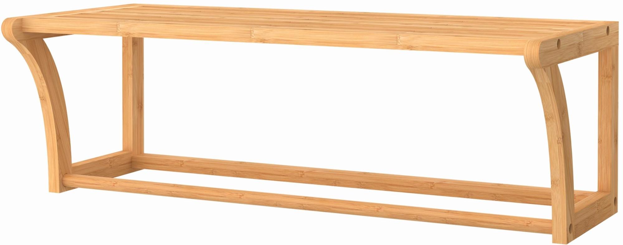 ClosetMaid 10000-02530 Bamboo 24" Wide Wall Mount Wall Decor Shelf with Hanging Rail Brown Home Decor Wall Decor Shelves