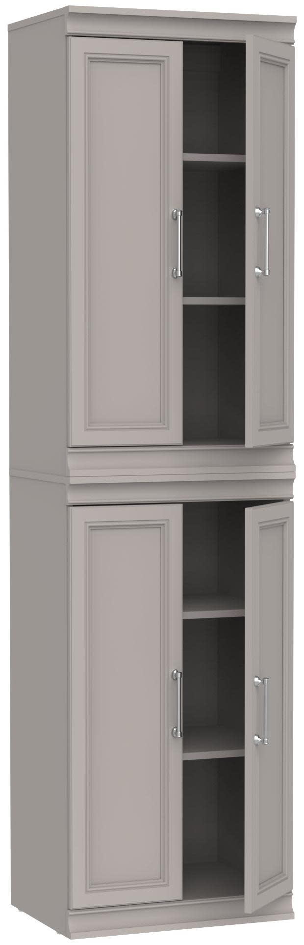 ClosetMaid MS-2116-6S2D Modular 21"W x 81"H Double Top and Bottom 6 Shelf Storage Cabinet Tower with Doors Smoky Taupe Storage and Organization Closet