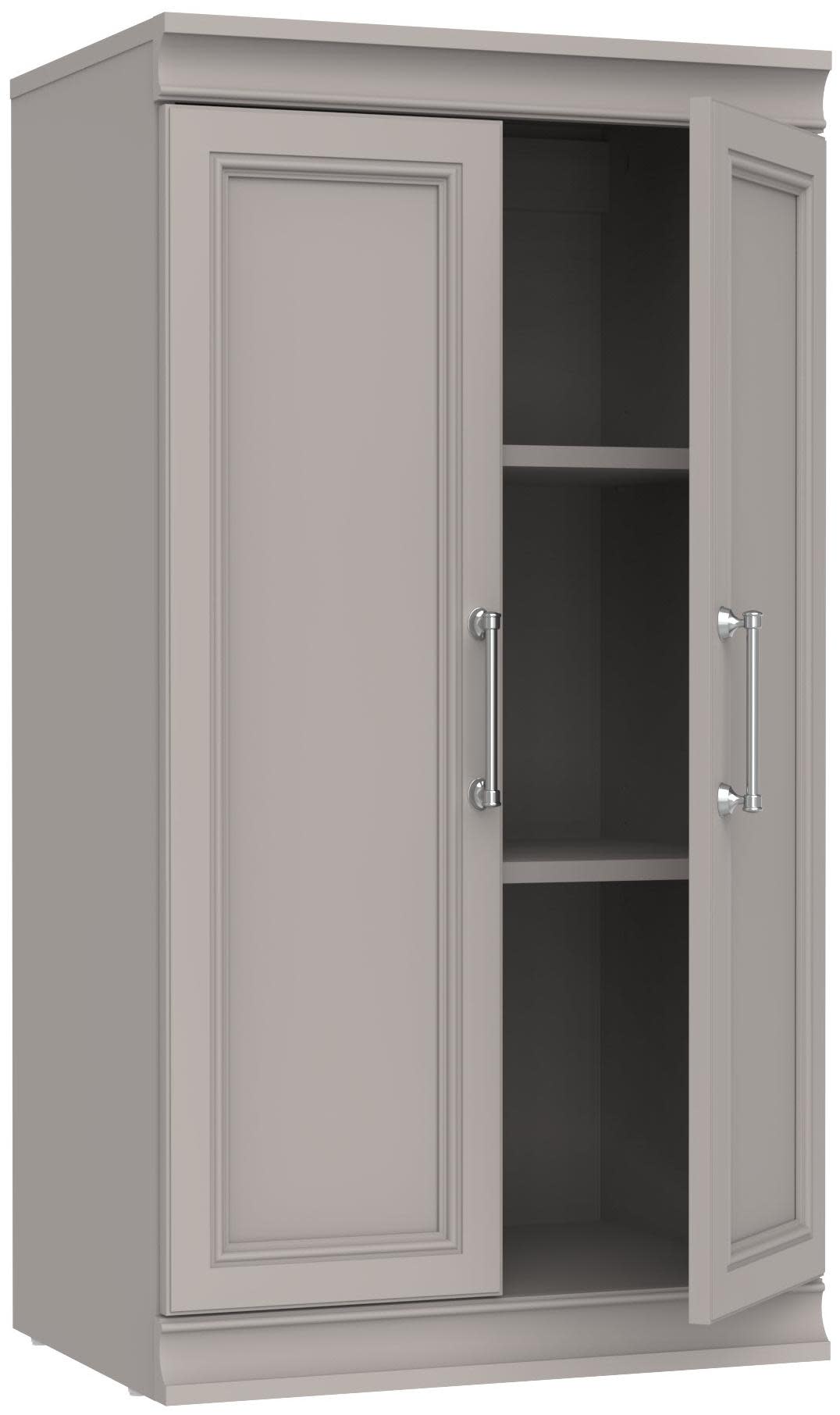 ClosetMaid MS-2116-3S1D Modular 21" Wide 3 Shelf 2 Door Cabinet Storage Floor Standing Cabinet Smoky Taupe Indoor Furniture Storage Accent Cabinet