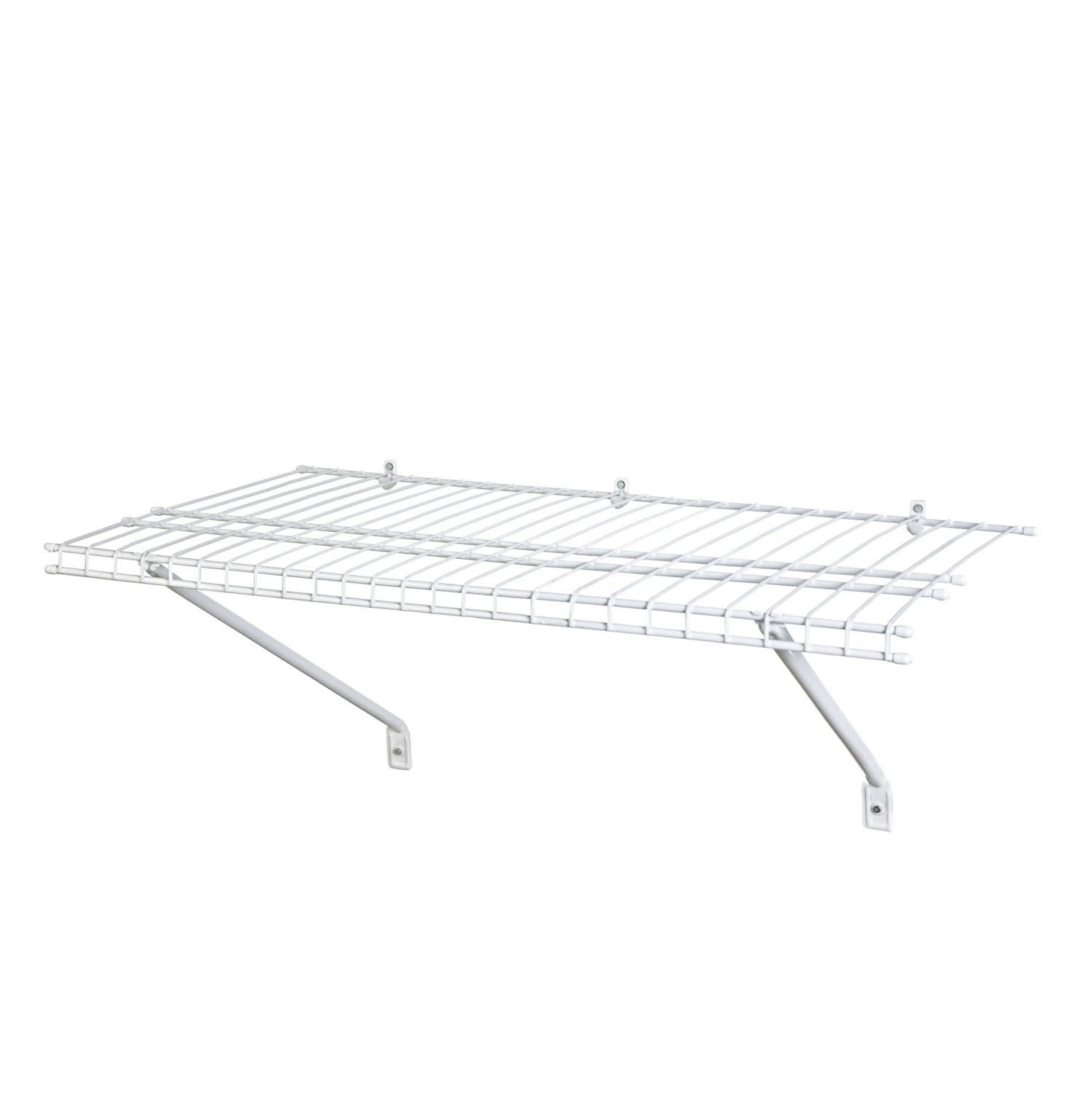 ClosetMaid WSK-2412 Closet or Wall 24" Wide Ventilated Wire Closet System Shelf Kit White Storage and Organization Closet Organizers Shelves
