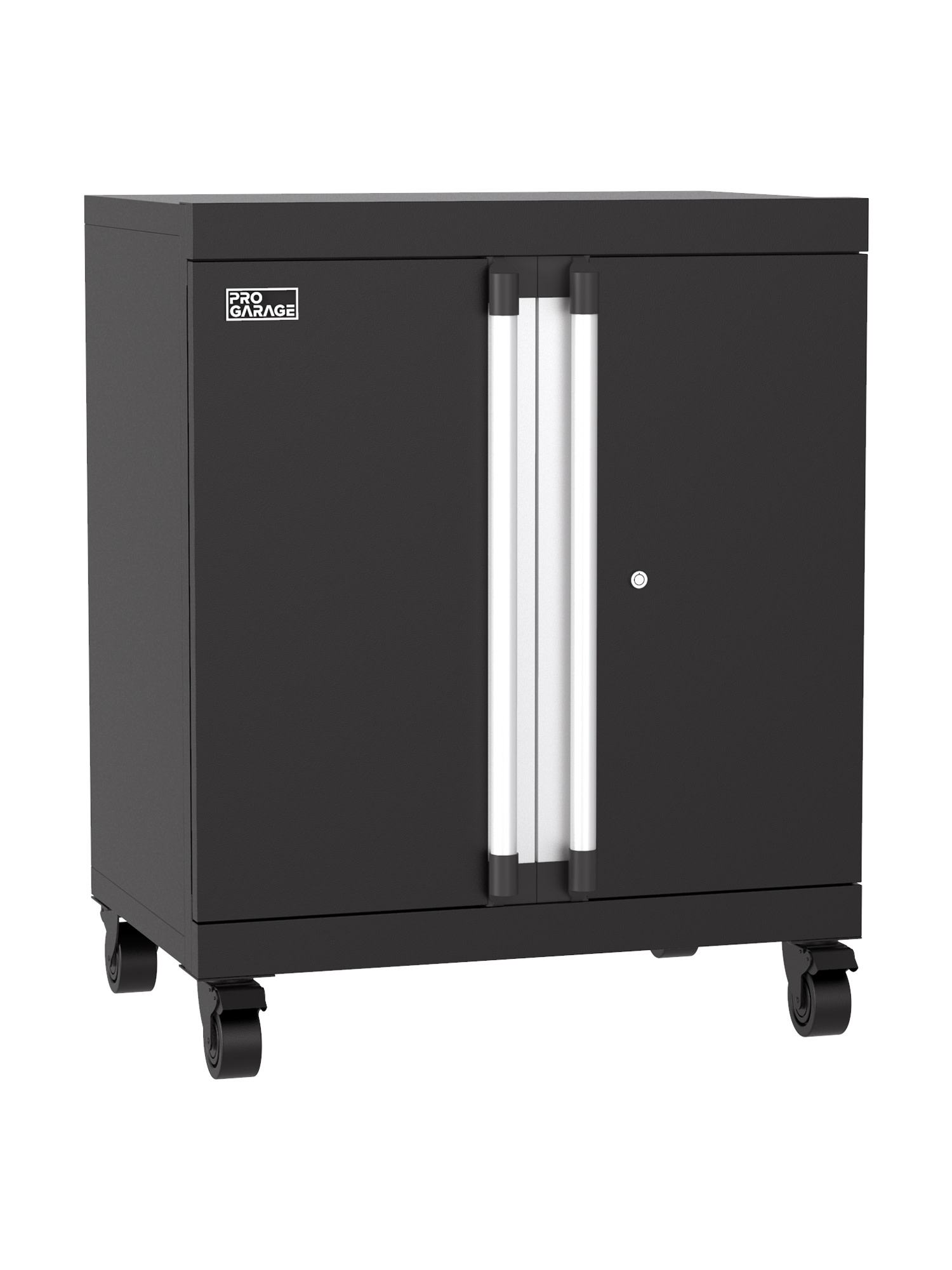 ClosetMaid PG-2718 ProGarage 27" Wide x 33" Tall Locking 2 Door Steel Garage Cabinet with Casters Black Storage and Organization Garage Organizers