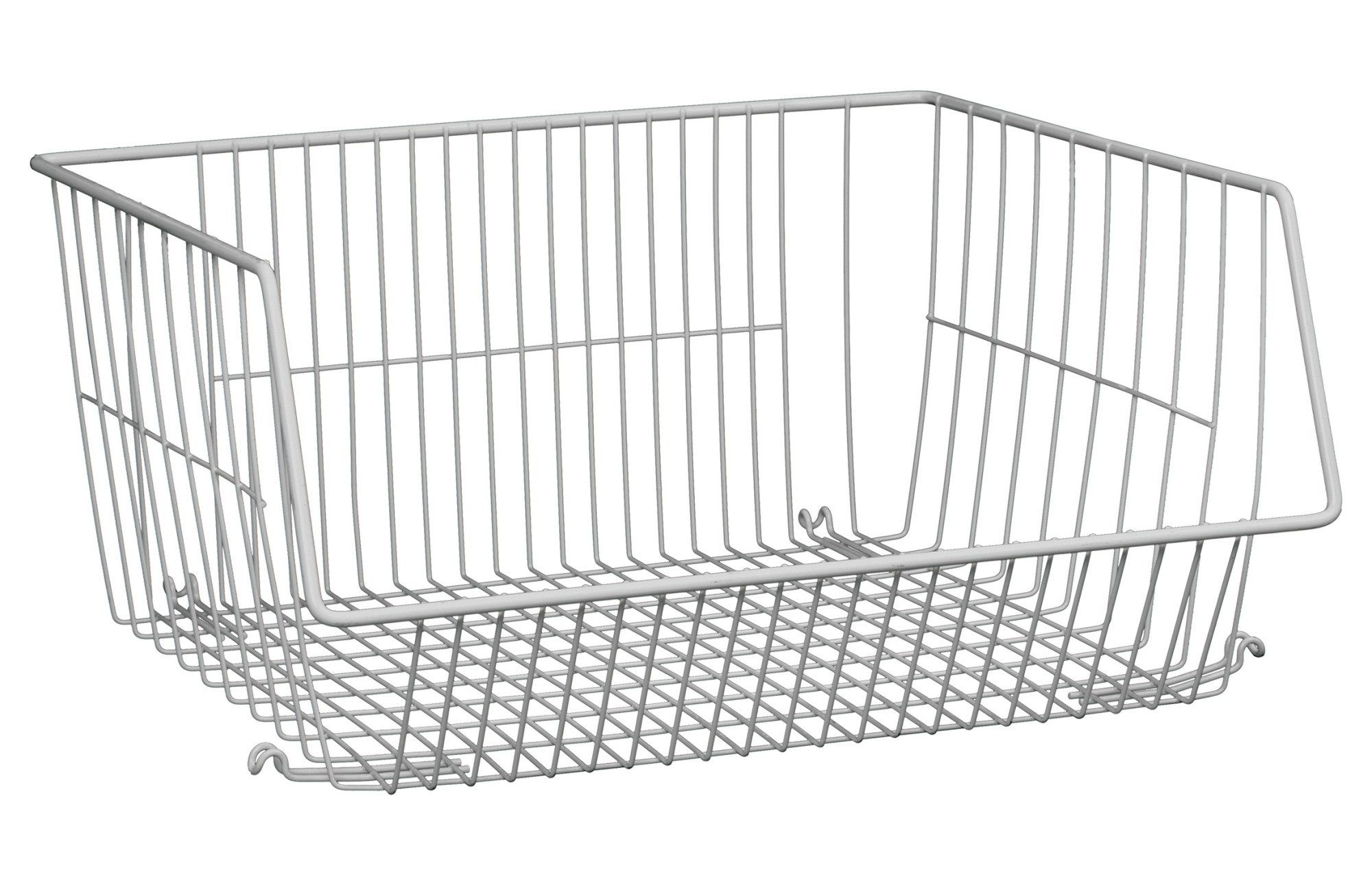ClosetMaid 108800 Ventilated 16-1/4"W x 15-3/4"D x 8-1/4"H Wire Stackable or Wall Mounted Storage Basket / Bin White Kitchen Organizers Accessories