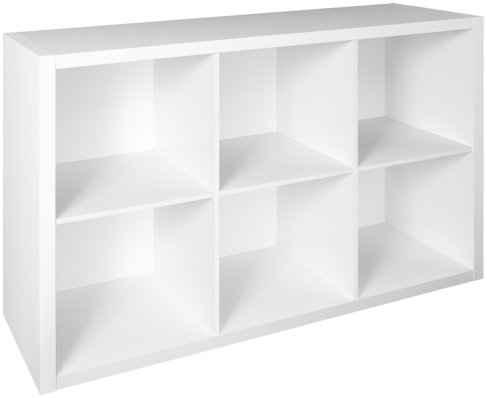 ClosetMaid 110-6CUBE Cube 43-7/8" Wide 6 Shelf Shelving Unit White Storage and Organization Home Organizers Shelving Units