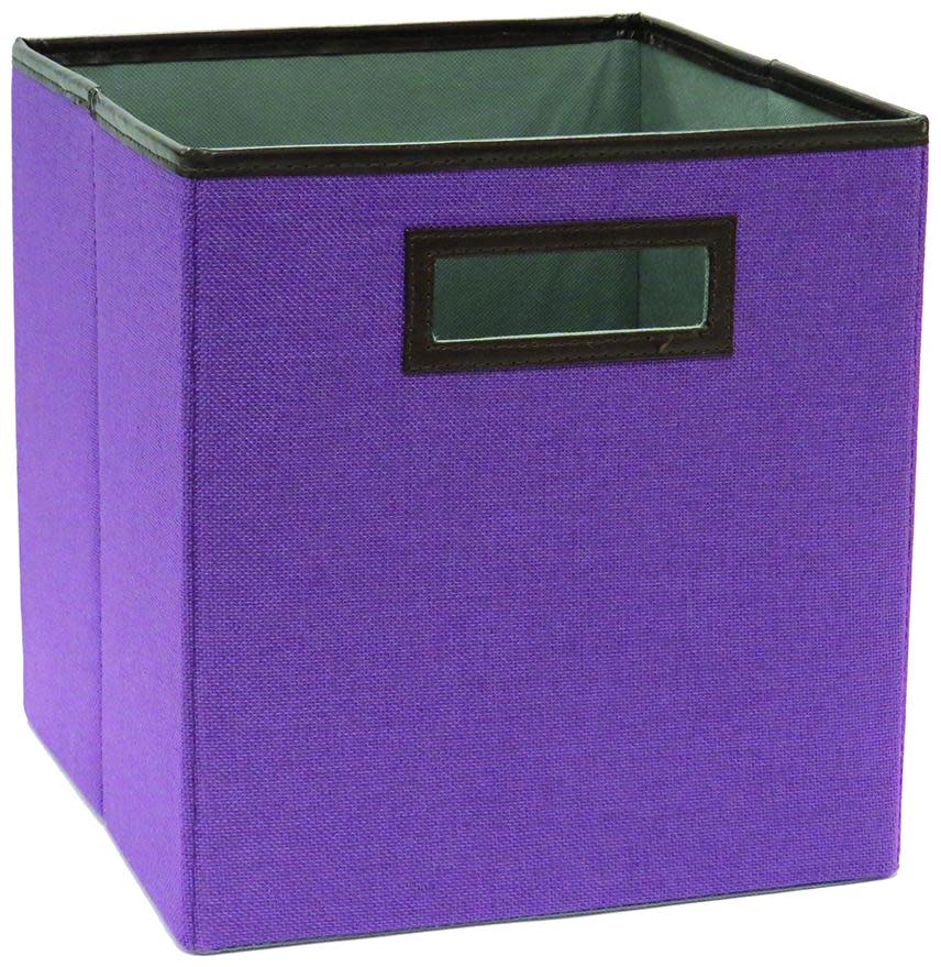 ClosetMaid 113-BASKET Fabric 10-1/2"W Home Organizer Shelf Drawer Cubby Cube Storage Basket with Handle Cutout Fresh Lilac Storage and Organization