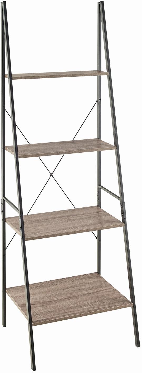 ClosetMaid 131600 Ladder Style 23-3/4"W x 71"H 4 Tier / Shelf Minimalist Home Decor Bookshelf Weathered Gray Storage and Organization Home Organizers