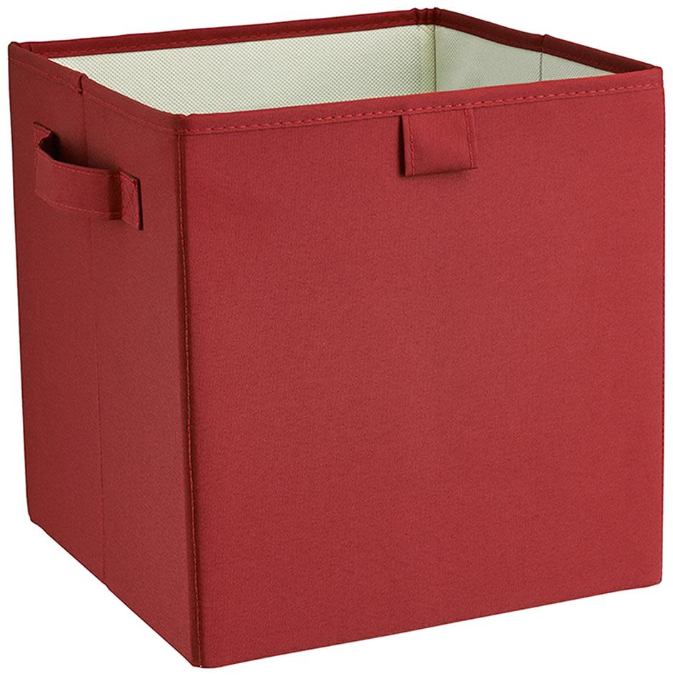 ClosetMaid 1608-BASKET Fabric 10-1/2" x 11"H Home Organizer Drawer Shelf Cube Folding Storage Basket with Handles Red Storage and Organization Home