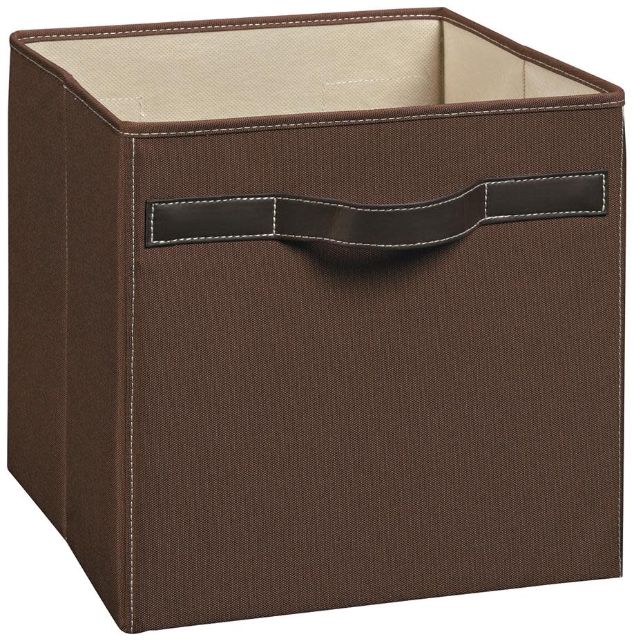ClosetMaid 181-BASKET Premium Fabric 10-1/2" Cube Home Organizer Decorative Drawer Shelf Storage Basket with Stitched Handle Warm Cocoa Storage and