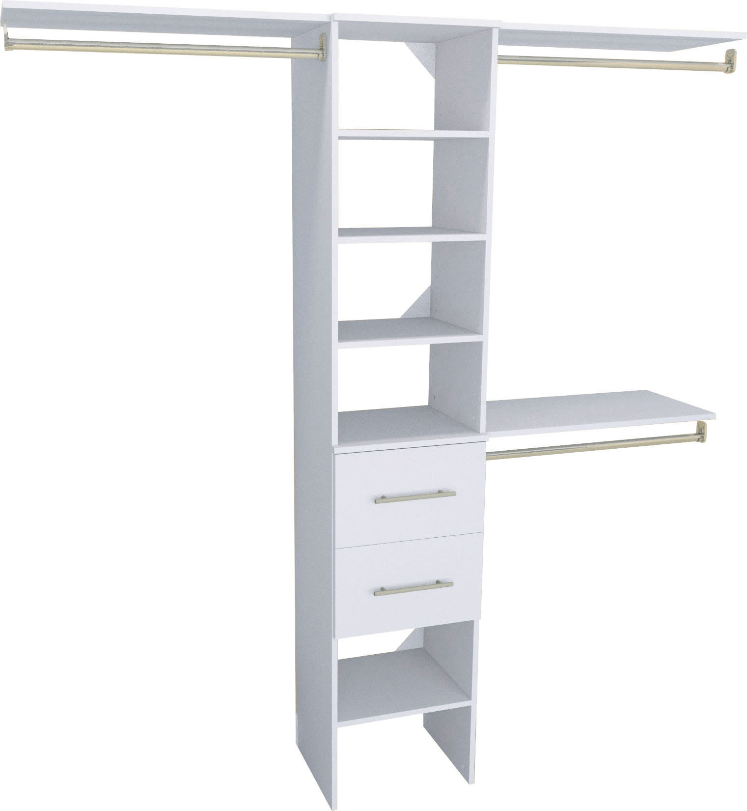 ClosetMaid SS16-COS2DR-M SuiteSymphony 6 to 9 Foot Wide Closet Organizer Tower System with 2 Modern Style Drawers Pure White Storage and Organization