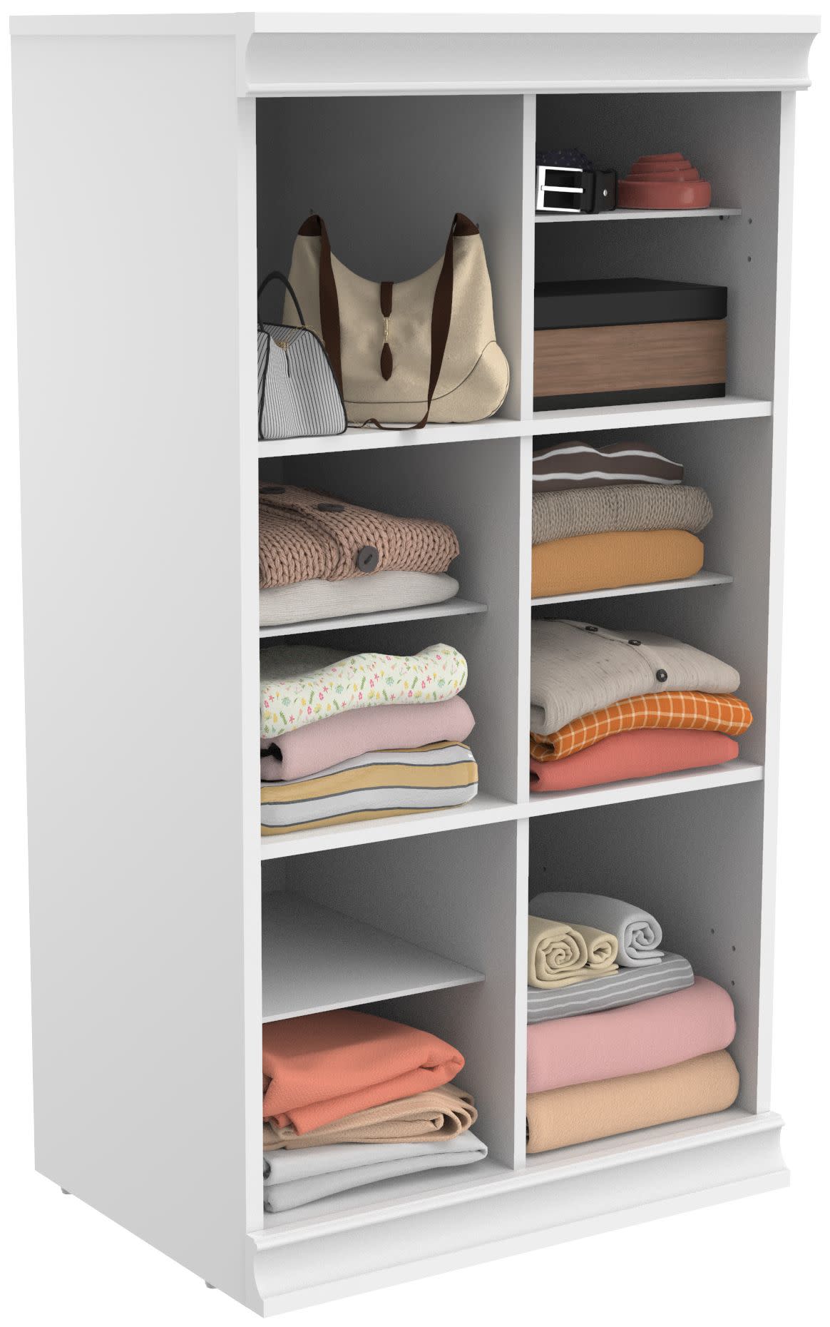 ClosetMaid 21MC-DS Modular Tower 21-1/2"W Multi Compartment Closet Storage System Shelf Unit White Storage and Organization Closet Organizers Closet