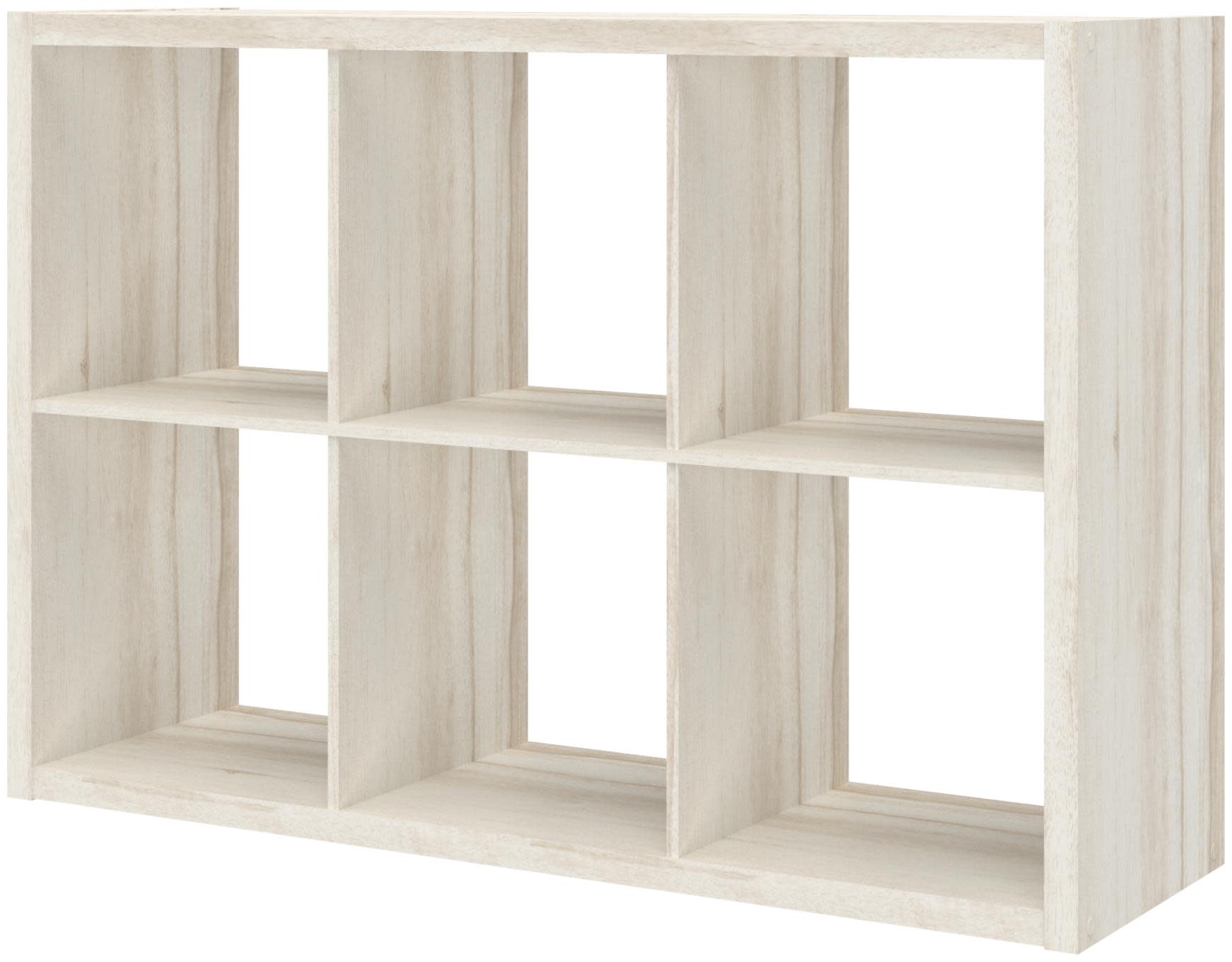 ClosetMaid 456-6CUBE-OPEN Cube 13-1/2" Wide 6 Shelf Shelving Unit Bleached Walnut Storage and Organization Home Organizers Shelving Units