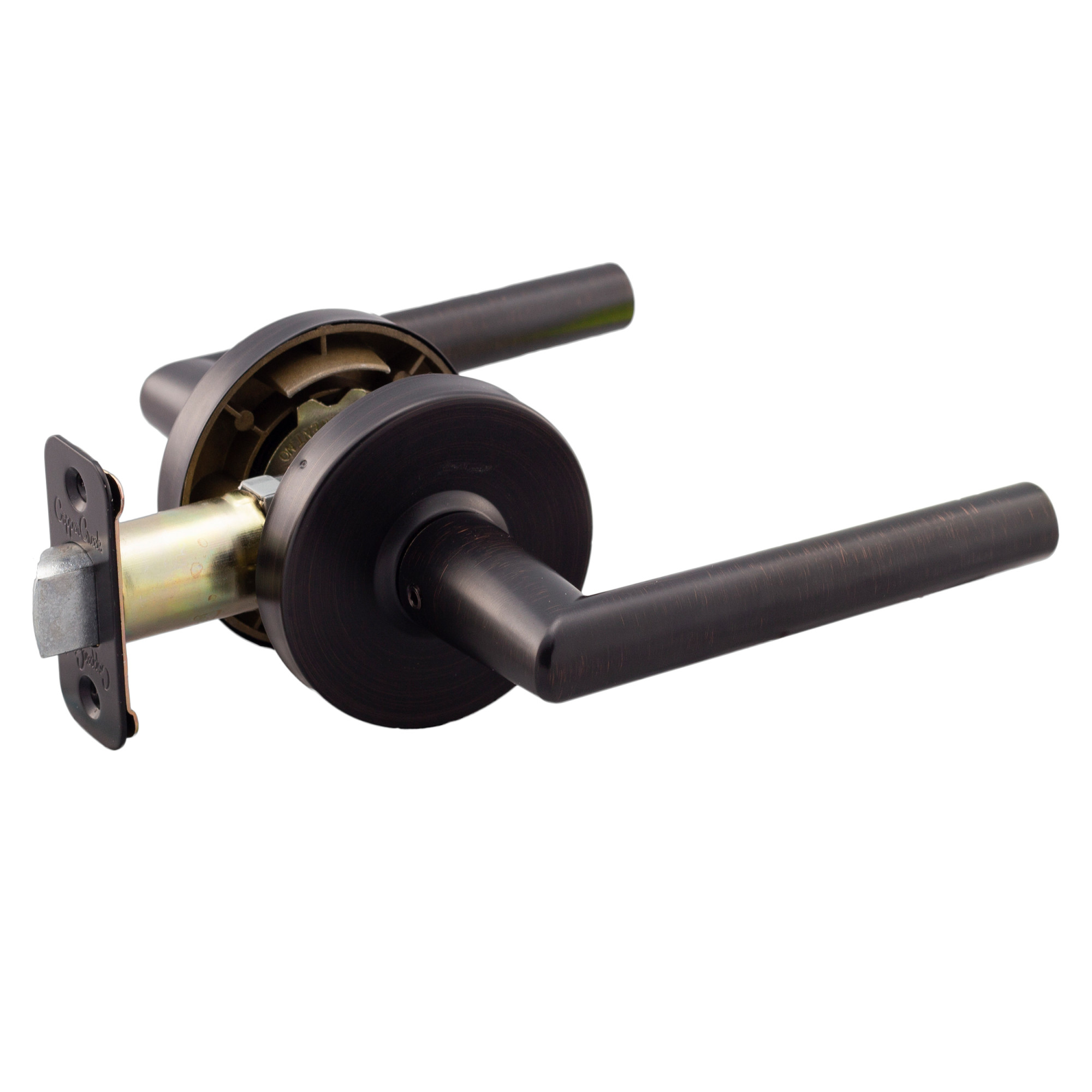 Photos - Door Handle Creek Copper  ML2220 Mid Century Modern Passage Door Lever Set with Modern Lever and Round Rose Tuscan Bronze Door Hardware D 