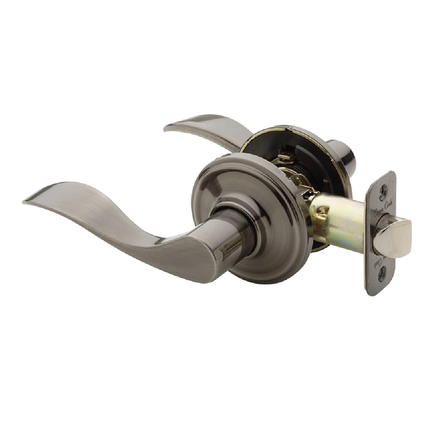 Photos - Door Handle Creek Copper  WL2220 Colonial Passage Door Lever Set with Waverlie Lever and Round Rose Antique Nickel Door Hardware Door Lev 