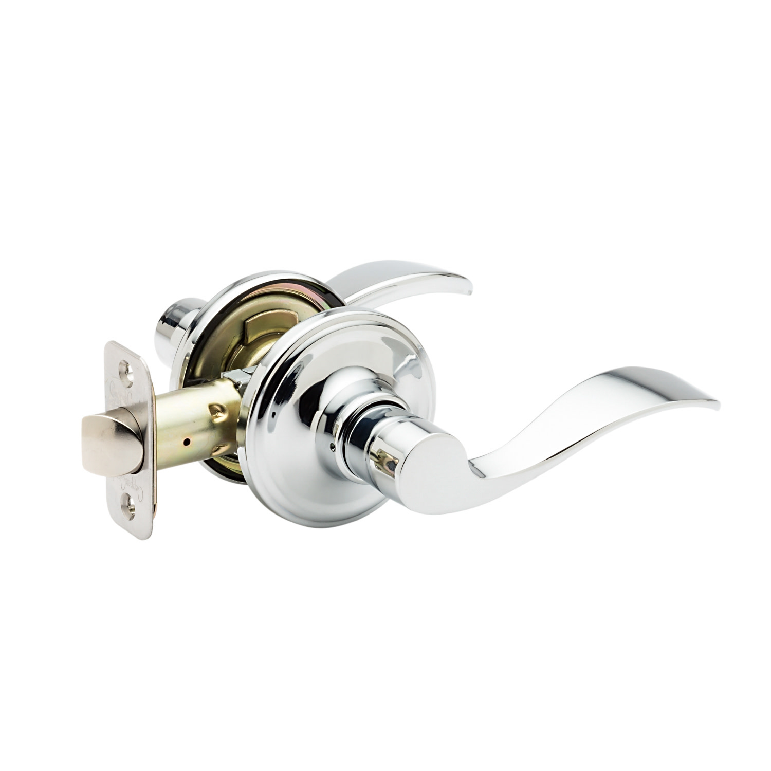 Photos - Door Handle Copper Creek WL2220 Colonial Passage Door Lever Set with Waverlie Lever and Round Rose Polished Stainless Door Hardware Door
