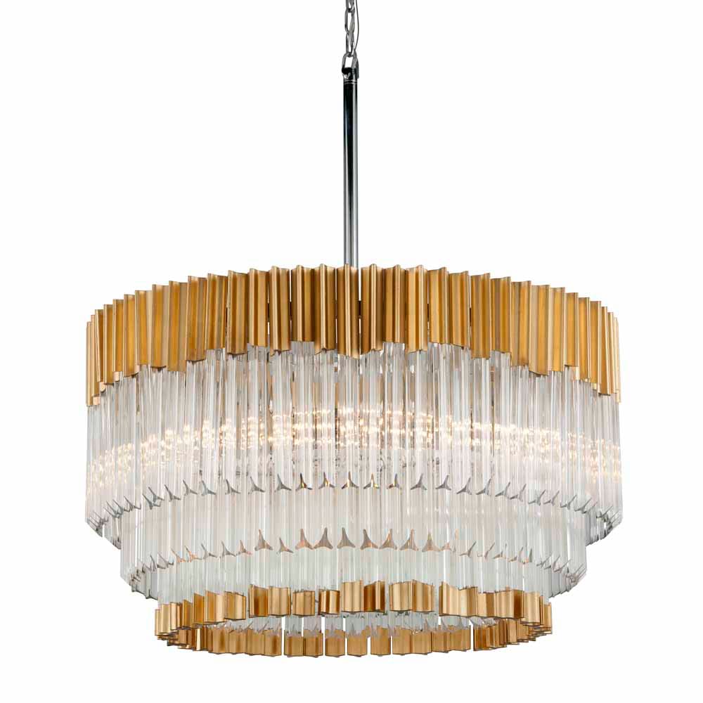 Photos - Chandelier / Lamp Corbett Lighting 220-48 Charisma 8 Light 26" Wide Chandelier with Crystal Shade Gold Leaf Indoor Lighting Chandeliers 220-48 