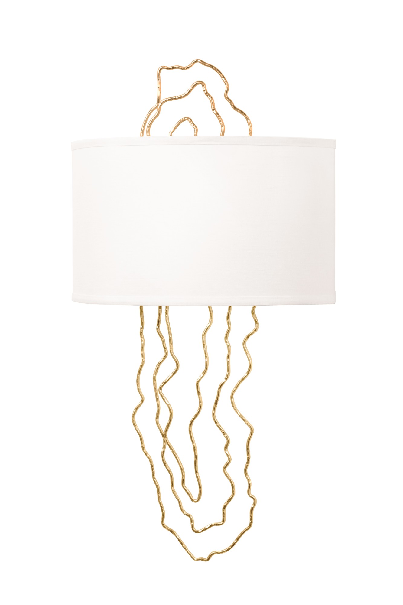 Photos - Chandelier / Lamp Corbett Lighting 404-02 5th Avenue 2 Light 26" Tall Wall Sconce Vintage Gold Leaf Indoor Lighting Wall Sconces 404-02-VGL 