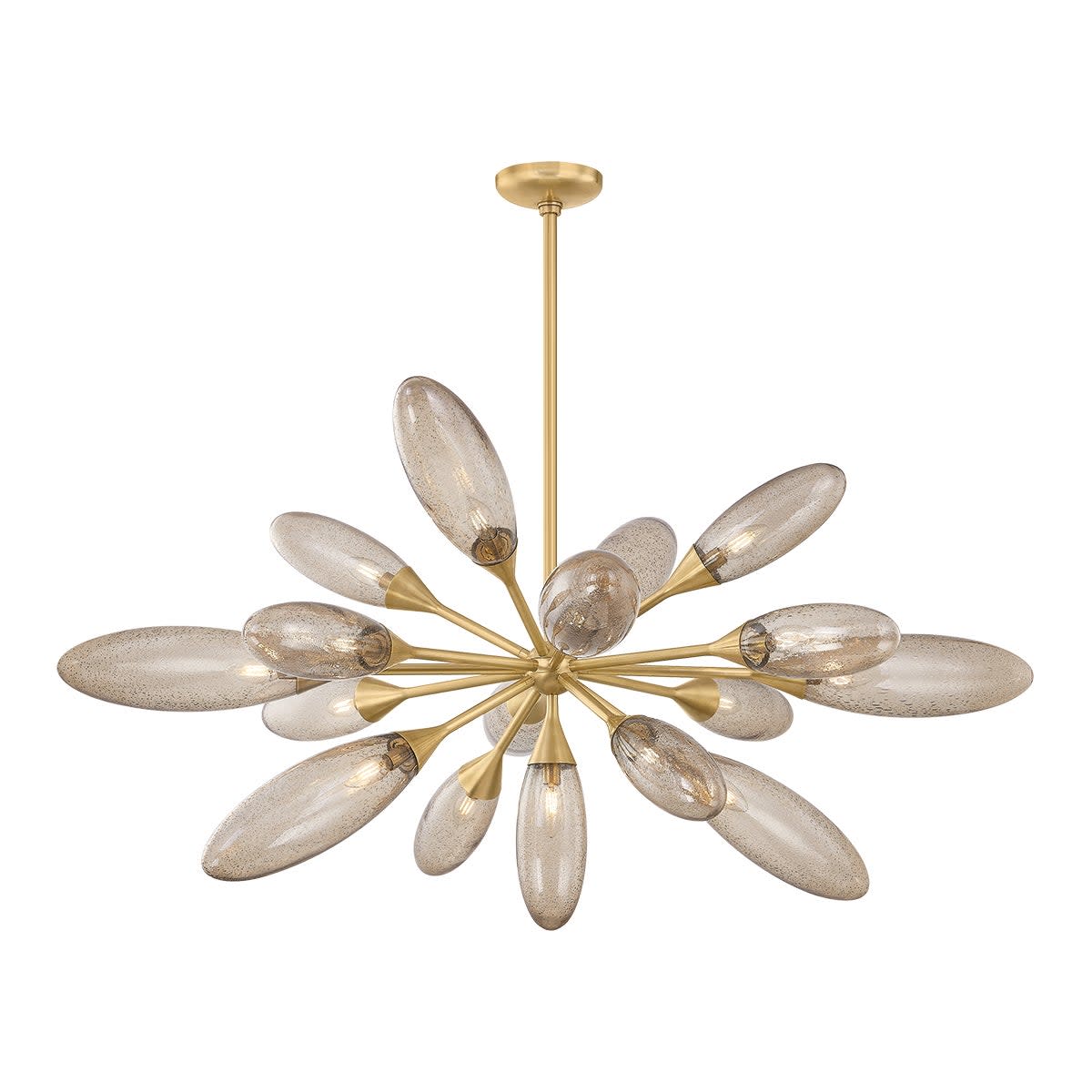 Photos - Chandelier / Lamp Corbett Lighting 497-52 Cordoba 17 Light 52" Wide Sputnik Chandelier with Seedy Light Bronze Glass Shades Vintage Brass Indo 