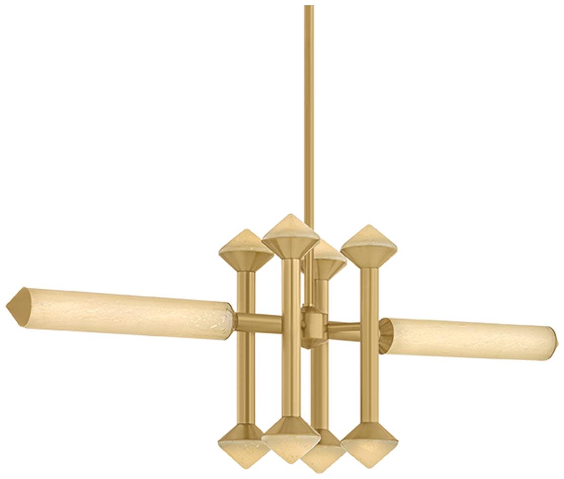 Photos - Chandelier / Lamp Corbett Lighting 565-10 Hydra 10 Light 48" Wide Linear Chandelier Vintage Brass Indoor Lighting Chandeliers 565-10-VB 