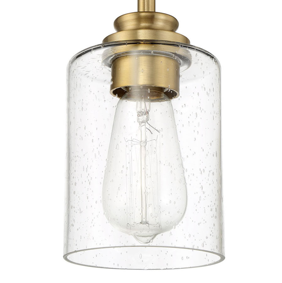 Photos - Chandelier / Lamp Wide Craftmade 50591 Bolden 5"  Mini Pendant with Seedy Glass Shade Satin Brass Indoor Lighting Pendants 50591-SB 