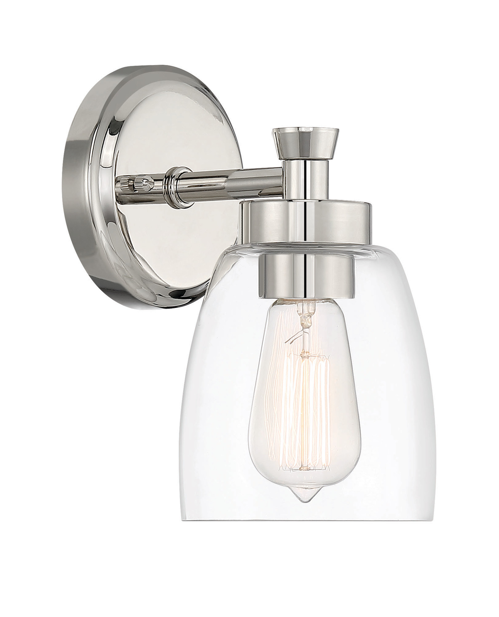 Photos - Chandelier / Lamp Craftmade 127051 Henning 9" Tall Bathroom Sconce Polished Nickel Indoor Lighting Bathroom Fixtures Bathroom Sconce 12705PLN1