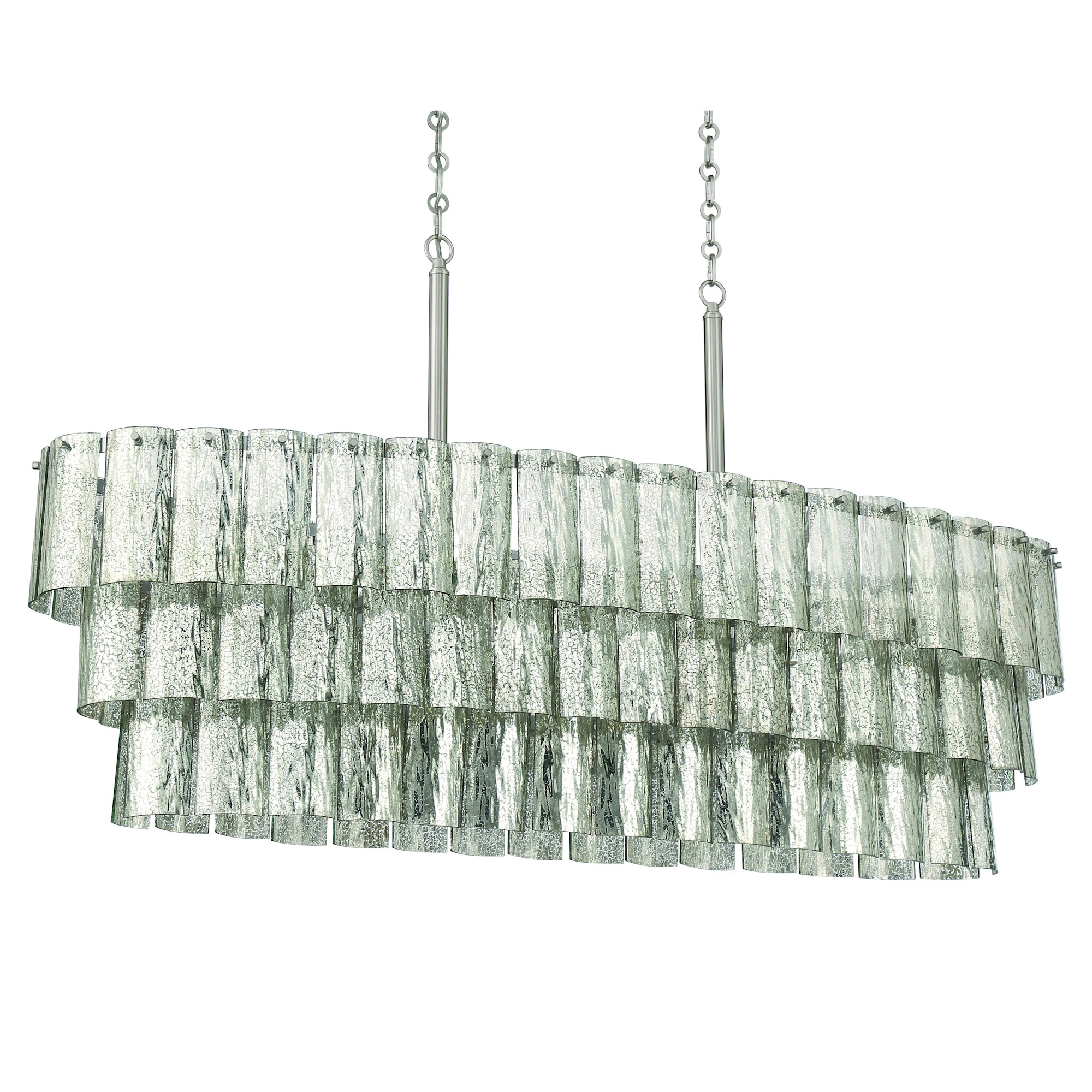 Photos - Chandelier / Lamp Craftmade 48677 Museo 7 Light 18" Wide Linear Chandelier Brushed Polished Nickel Indoor Lighting Chandeliers 48677-BNK