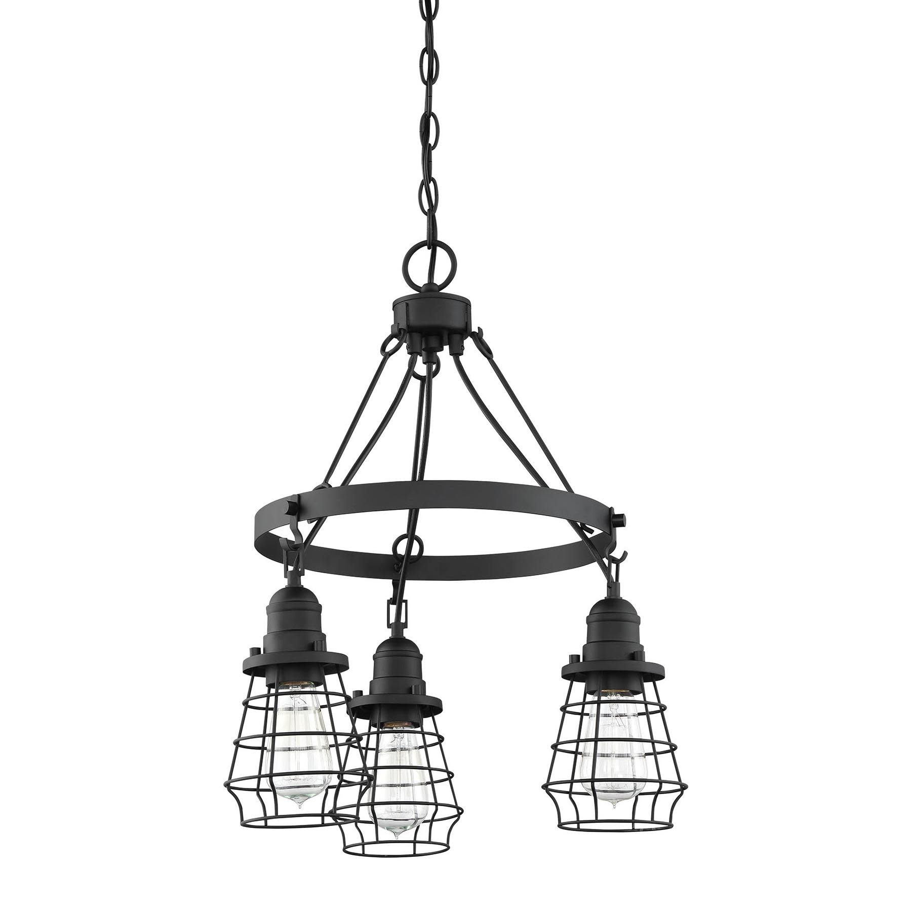 Photos - Chandelier / Lamp Wide Craftmade 50623 Thatcher 3 Light 18" Chandelier Flat Black Indoor Lighting Chandeliers 50623-FB