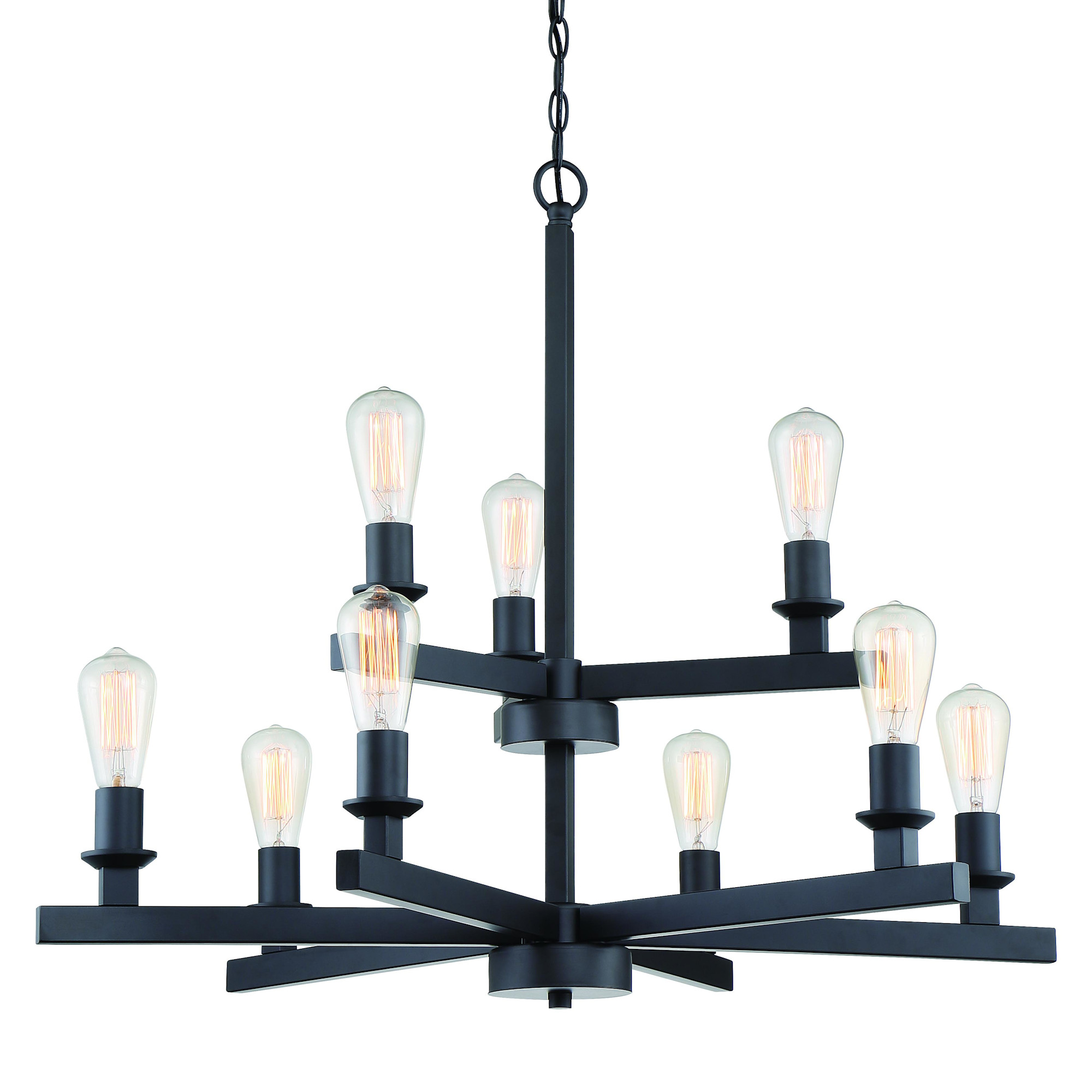 Photos - Chandelier / Lamp Wide Craftmade 53129 34"  Chandelier Flat Black Indoor Lighting Chandeliers 53129-FB 