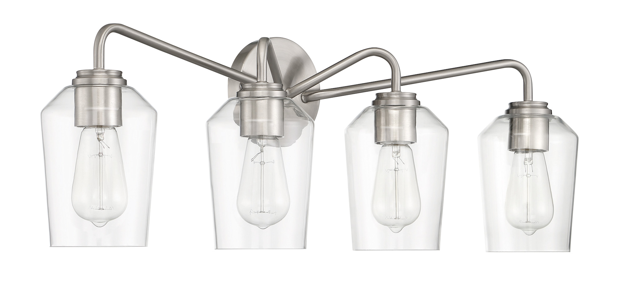 Photos - Chandelier / Lamp Craftmade 56104 Shayna 4 Light 31" Wide Vanity Light Brushed Polished Nickel Indoor Lighting Bathroom Fixtures Vanity Light