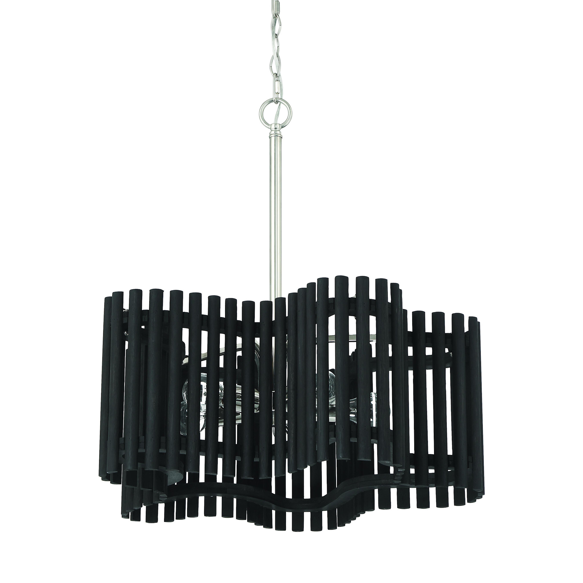 Photos - Chandelier / Lamp Craftmade 58425 Freeform 5 Light 24" Wide Abstract Chandelier Polished Nickel / Black Indoor Lighting Chandeliers 58425-PLNB