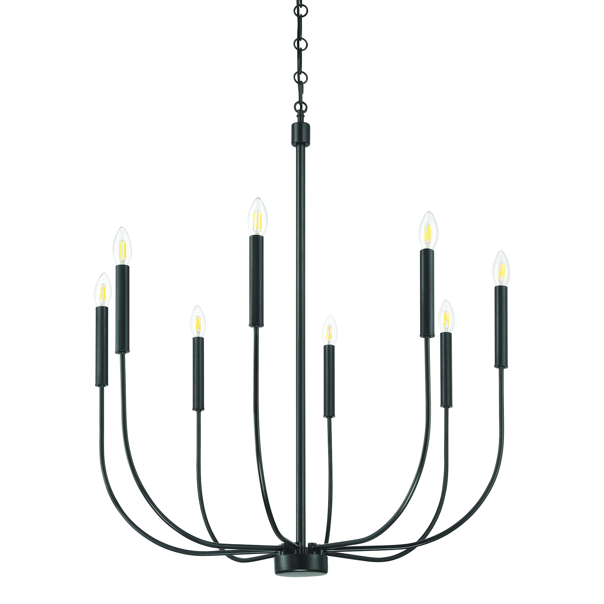 Photos - Chandelier / Lamp Wide Craftmade 59828 Traci 8 Light 31"  Taper Candle Style Chandelier Flat Black Indoor Lighting Chandeliers 59828-FB 