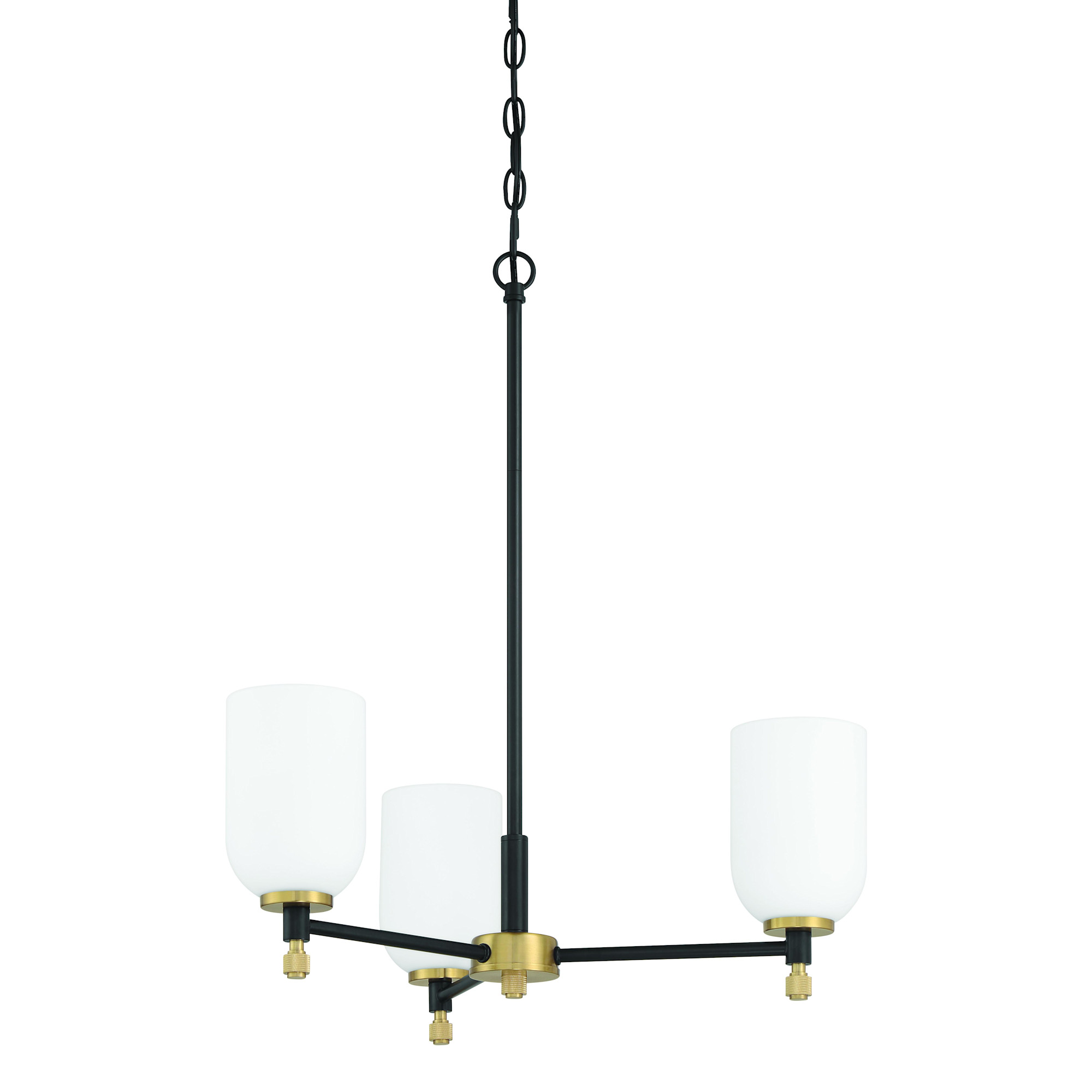Photos - Chandelier / Lamp Wide Craftmade 60323 Council 3 Light 22" Chandelier Flat Black / Satin Brass Indoor Lighting Chandeliers 60323-FBSB