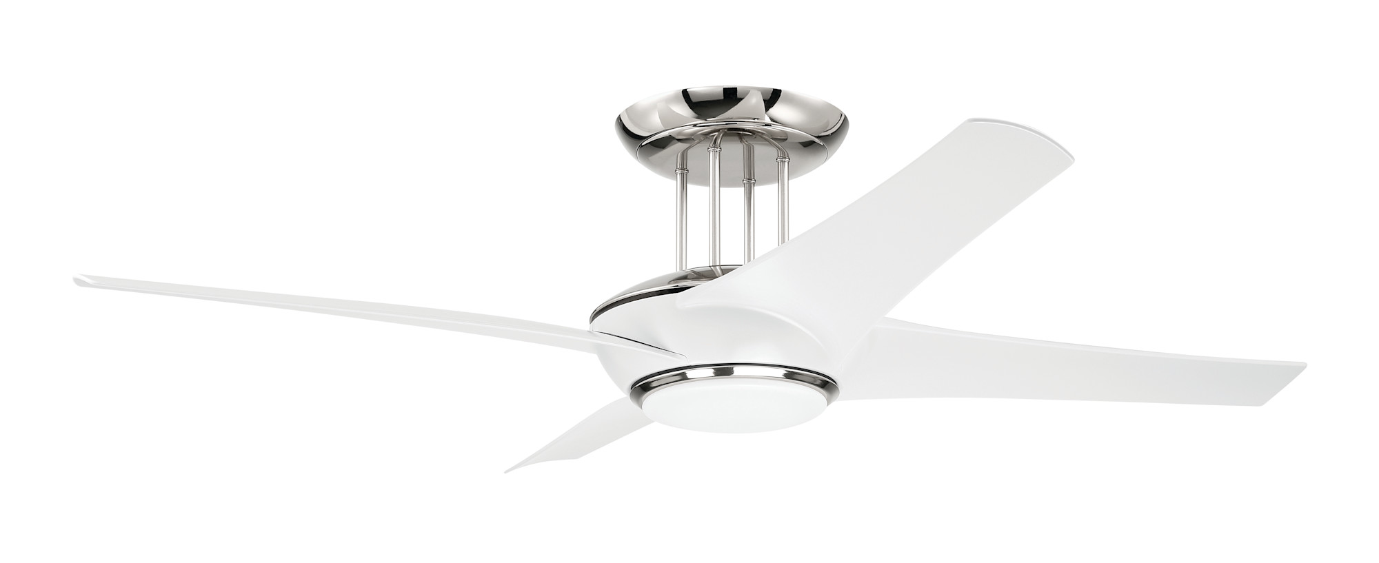 Photos - Fan Craftmade CAM54 Cam 54" 4 Blade Indoor Smart LED Ceiling  White/Polished Nickel s Ceiling s Indoor Ceiling s CAM