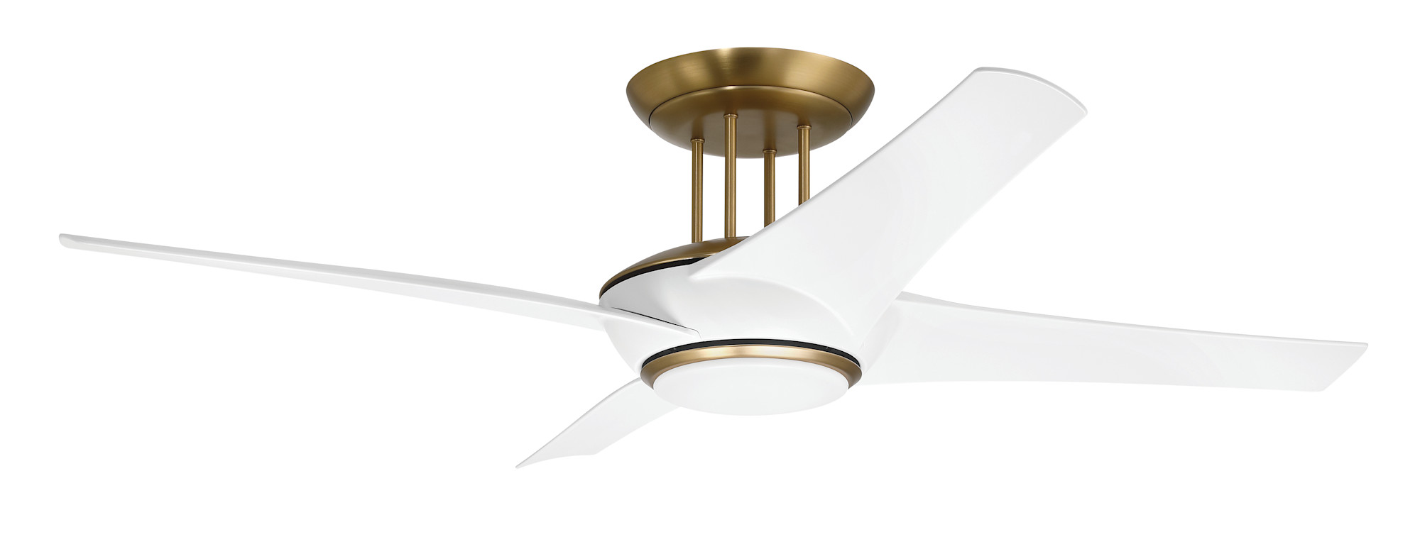Photos - Fan Craftmade CAM54 Cam 54" 4 Blade Indoor Smart LED Ceiling White/Satin Brass s Ceiling s Indoor Ceiling s CAM54WS