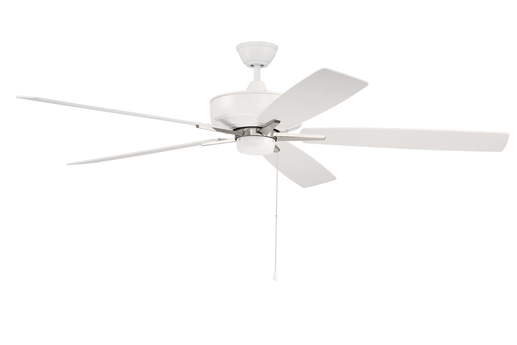 Photos - Fan Craftmade S605-60WWOK Super Pro 60" 5 Blade Indoor Ceiling White / Polished Nickel s Ceiling s Indoor Ceiling s