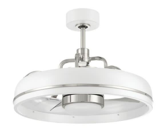 Photos - Fan Taylor Craftmade TYL243  24" 3 Blade Indoor Smart Ceiling  White / Polished Nickel s Ceiling s Indoor Ceiling s T 