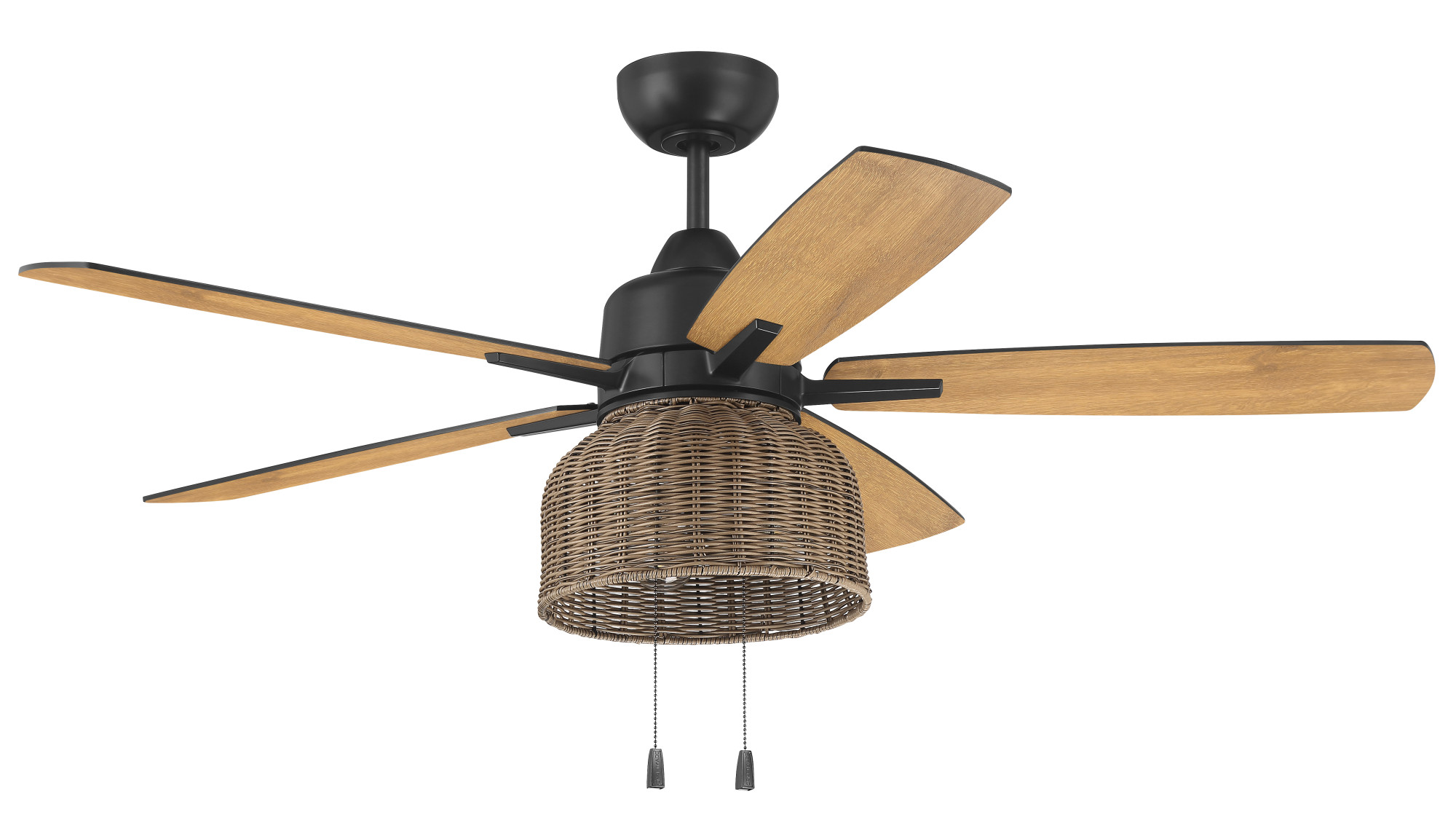 Photos - Fan Woven Craftmade WVN525  52" 5 Blade Indoor / Outdoor LED Ceiling  Flat Black s Ceiling s Indoor Ceiling s WVN52FB 