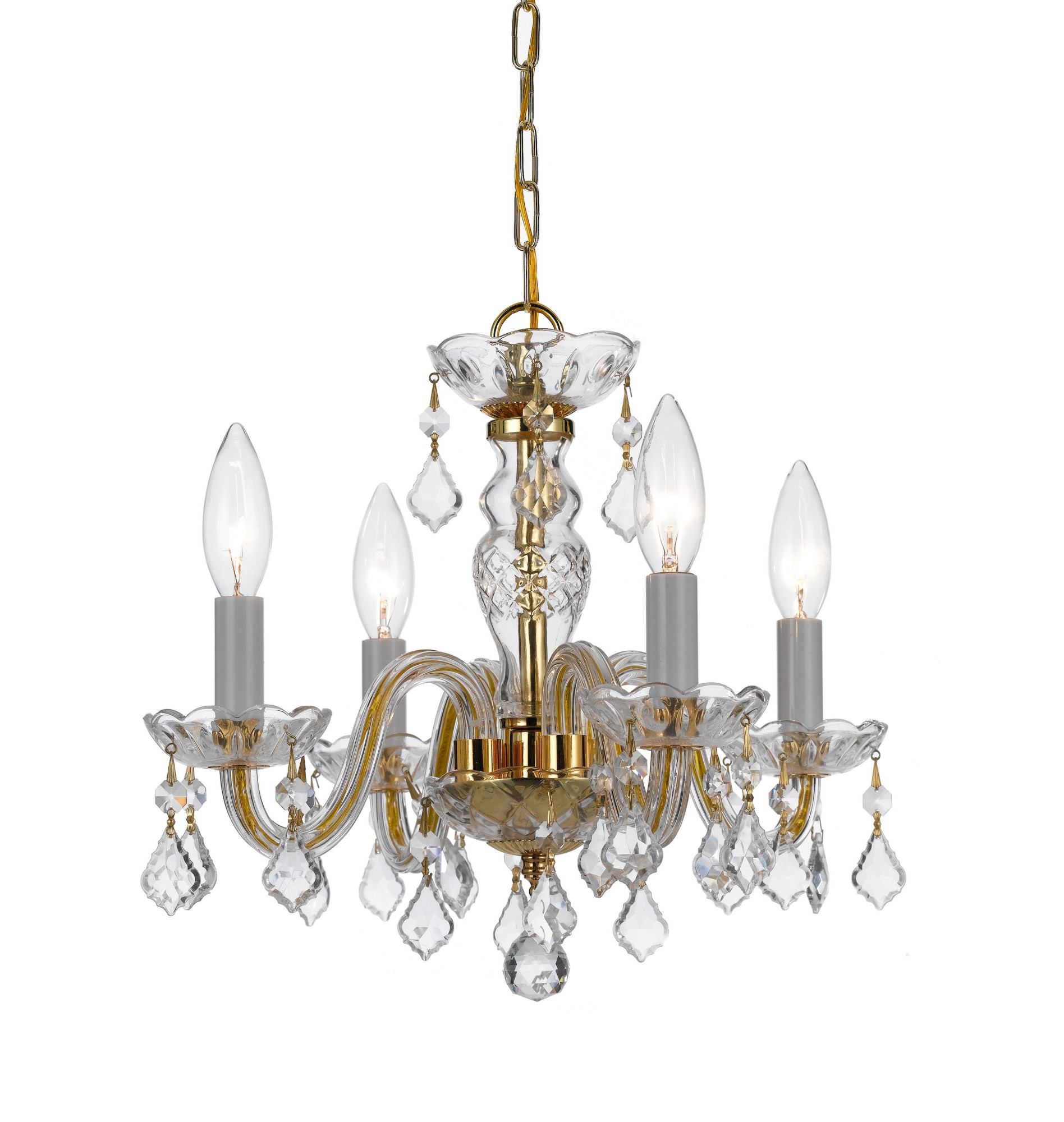 Photos - Chandelier / Lamp Wide Crystorama Lighting Group 1064-CL-I Traditional Crystal 4 Light 15"  Crystal Pendant with Italian Crystal Accents Polish 