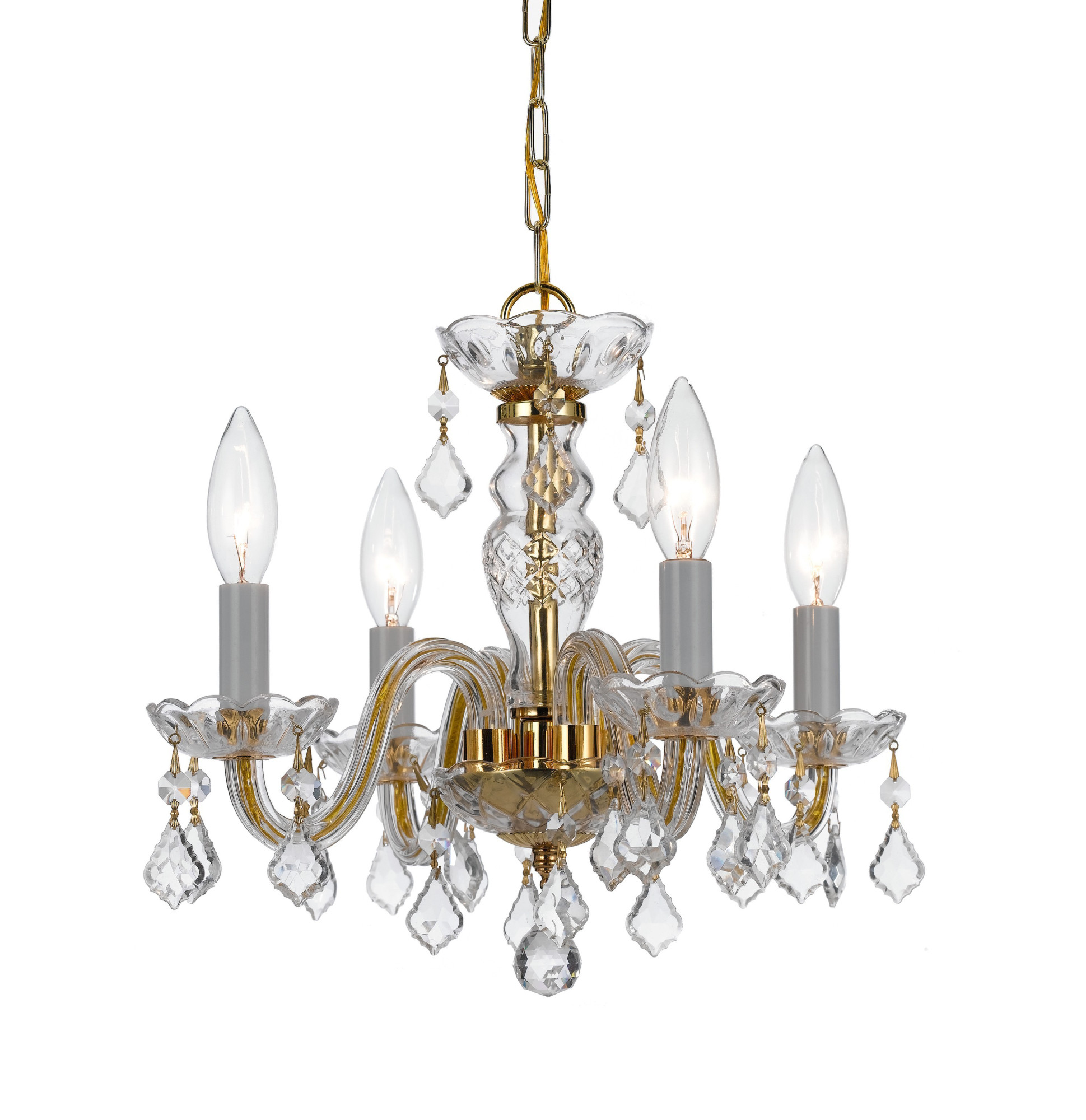 Photos - Chandelier / Lamp Wide Crystorama Lighting Group 1064-CL-MWP Traditional Crystal 4 Light 15" Crystal Pendant with Hand Cut Crystal Accents Pol