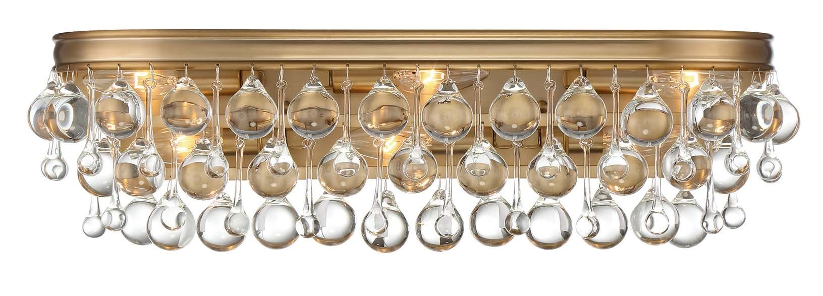 Photos - Chandelier / Lamp Calypso Crystorama Lighting Group 133  23" Wide Vanity Light with Clear Glass Accents Vibrant Gold Indoor Lighting Bathroom F 