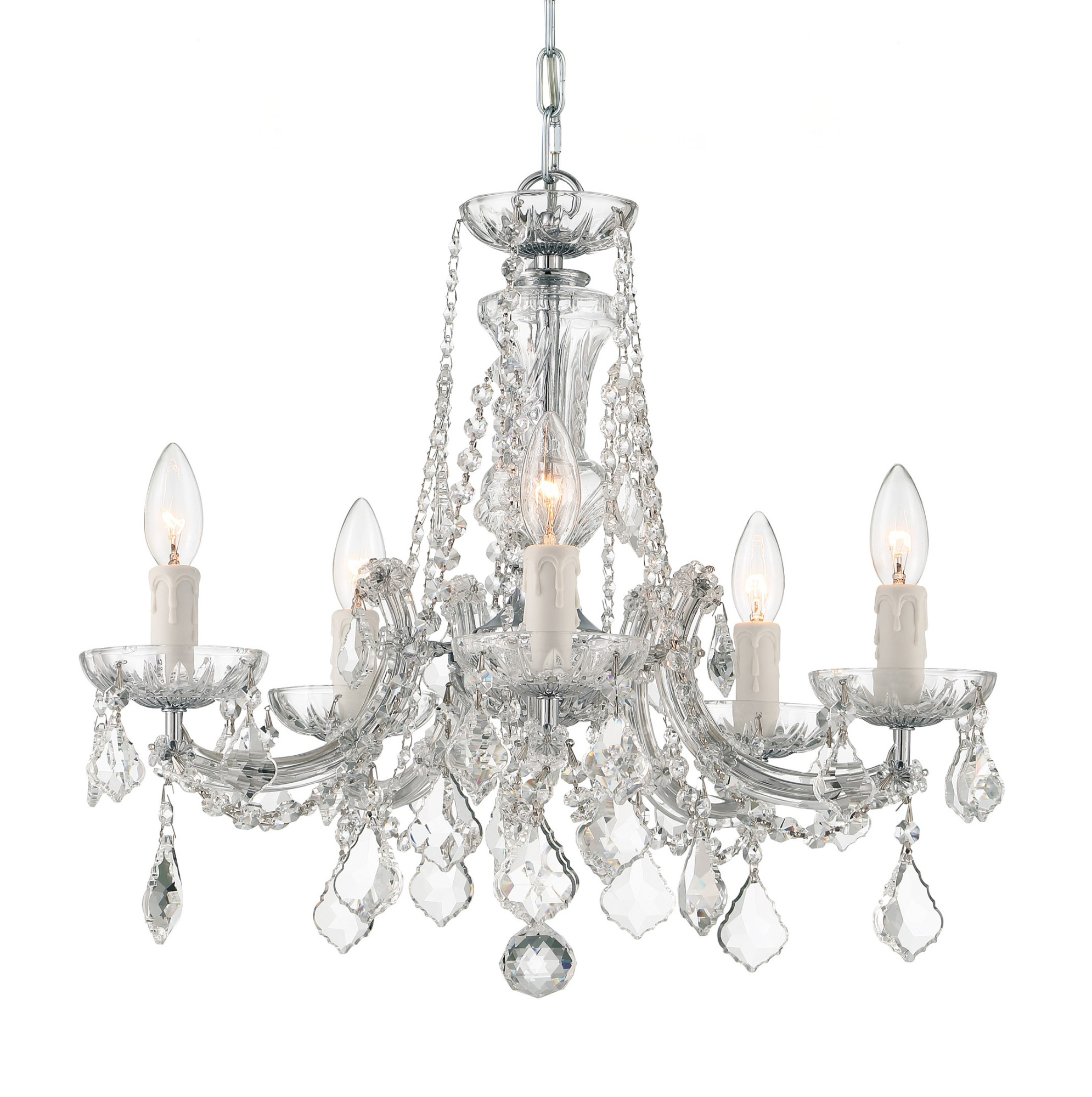 Photos - Chandelier / Lamp Crystorama Lighting Group 4476-CL-S Maria Theresa 5 Light 20" Wide Crystal Chandelier with Swarovski Strass Crystal Accents